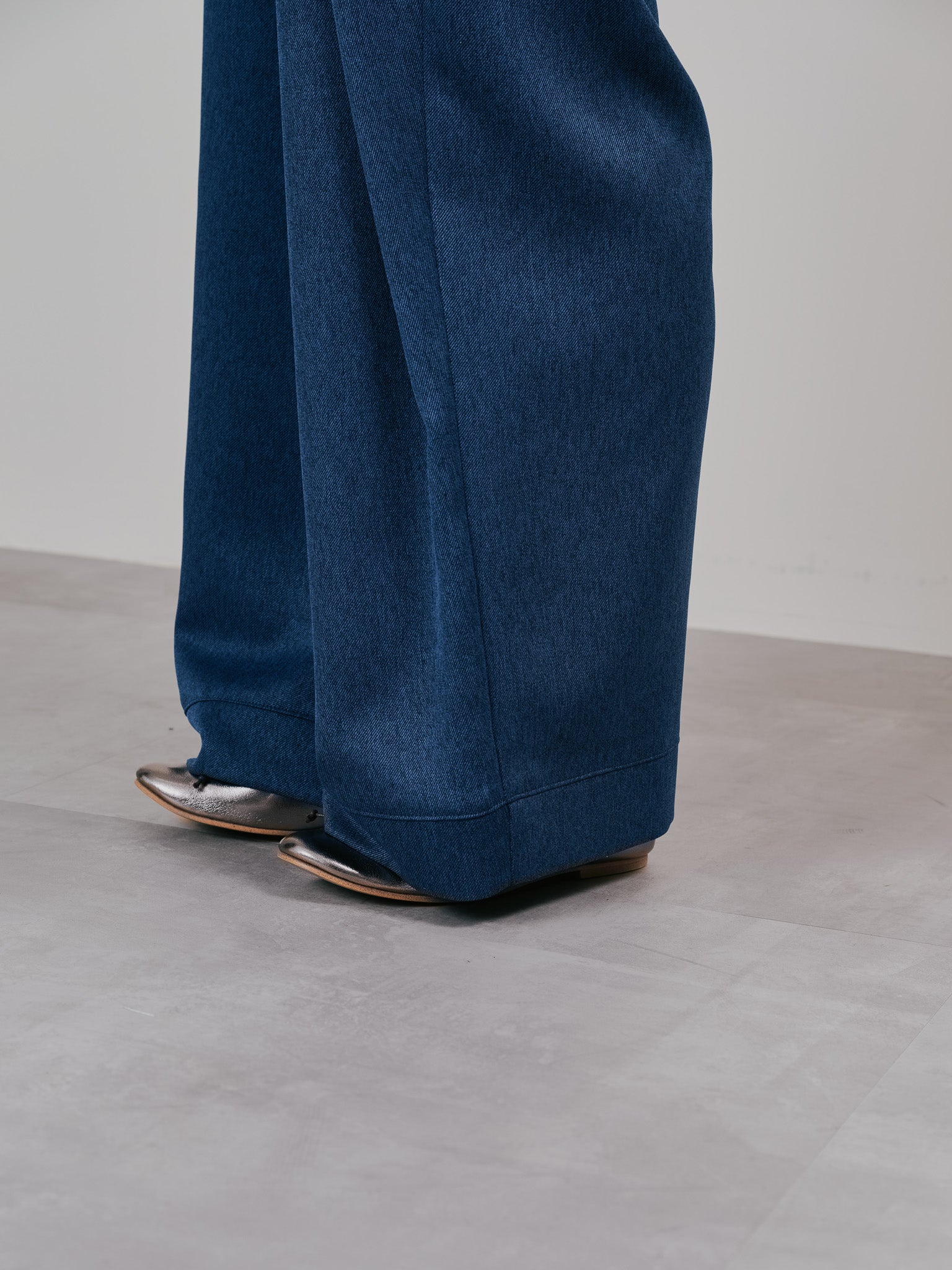 フロントリボンワイドタックパンツ [603330] navy