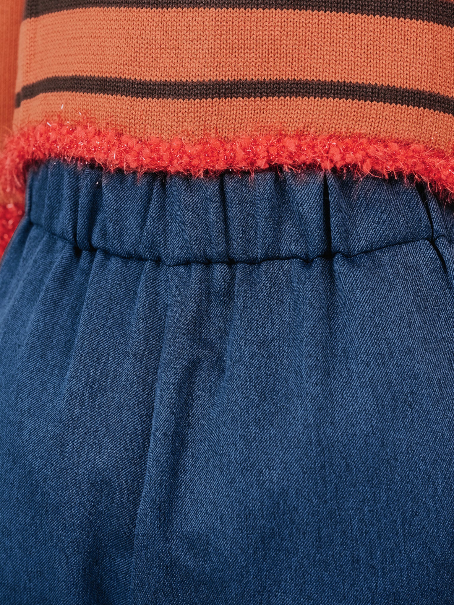 フロントリボンワイドタックパンツ [603330] navy