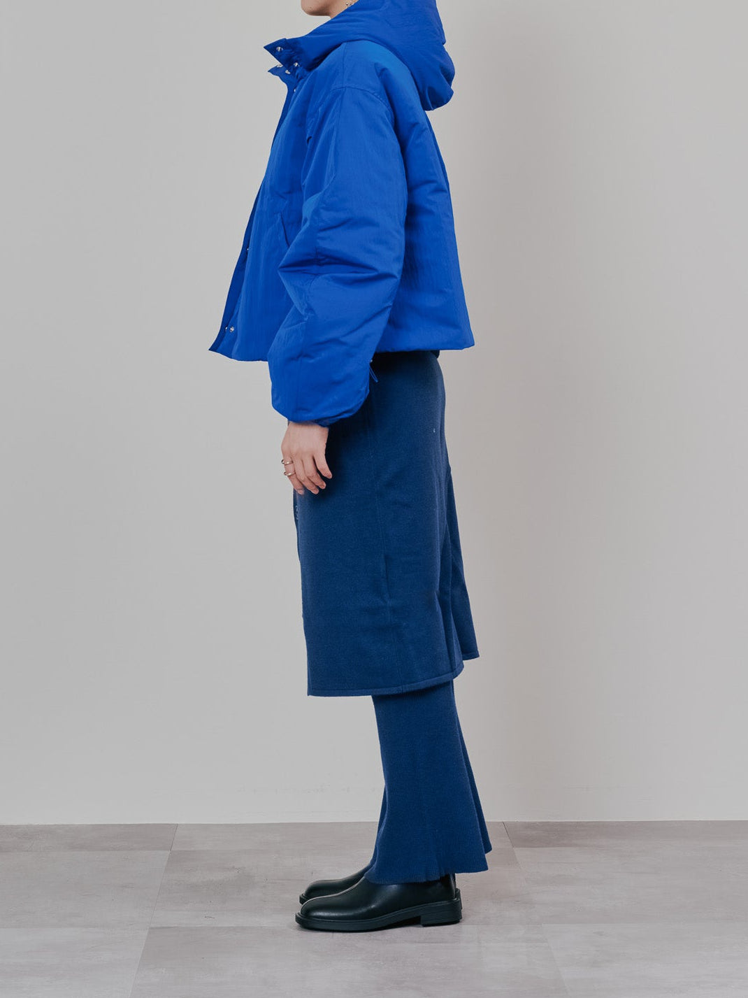 スカートレイヤードニットパンツ [601415] blue