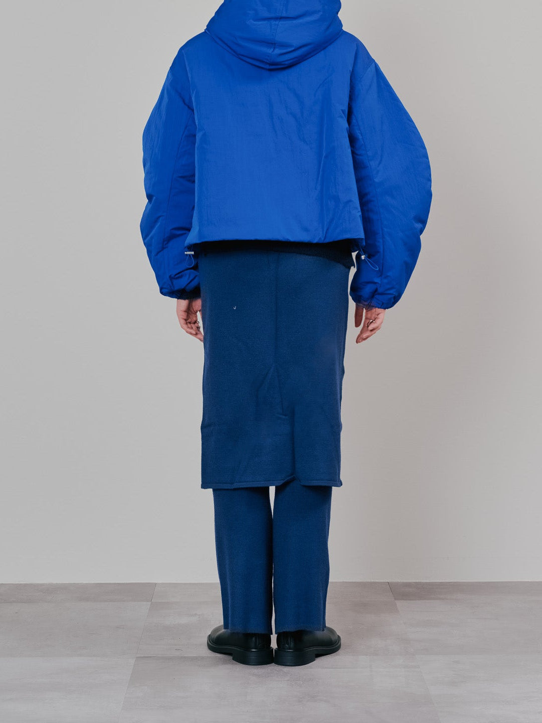 スカートレイヤードニットパンツ [601415] blue