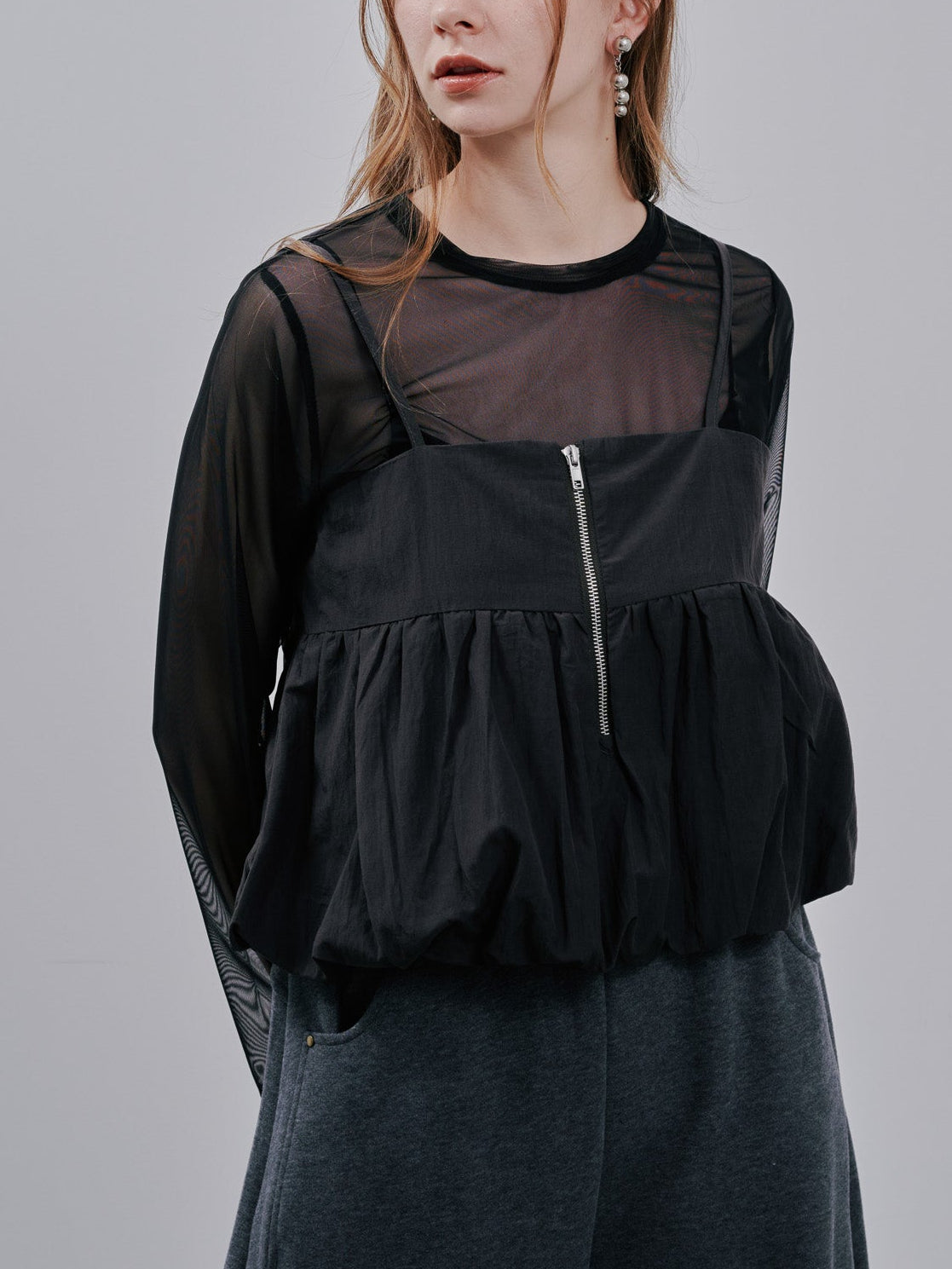 Bustier Set Tops[603366] charcoal(79)