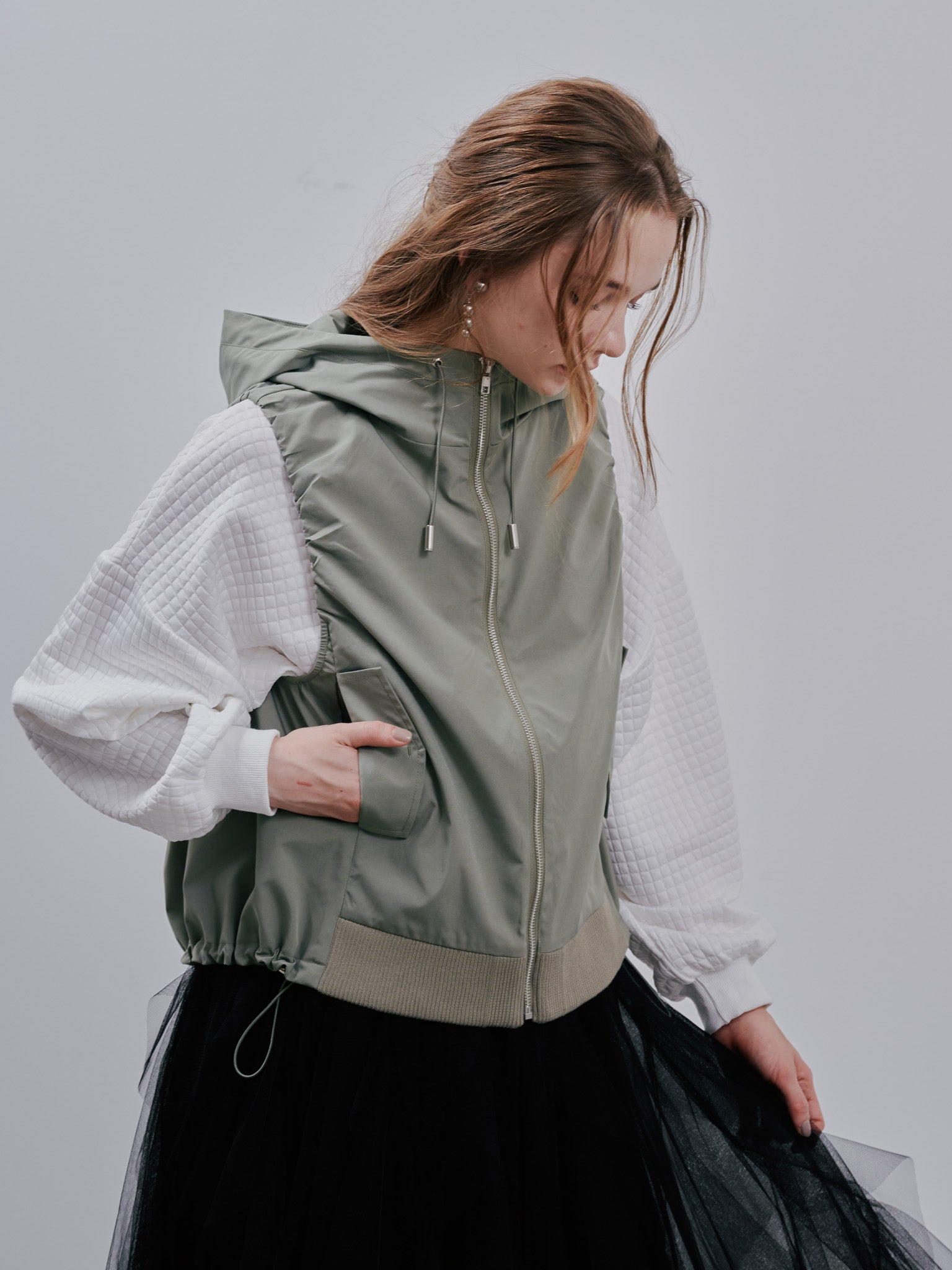 Hoodie Vest [603361] light khaki(67)