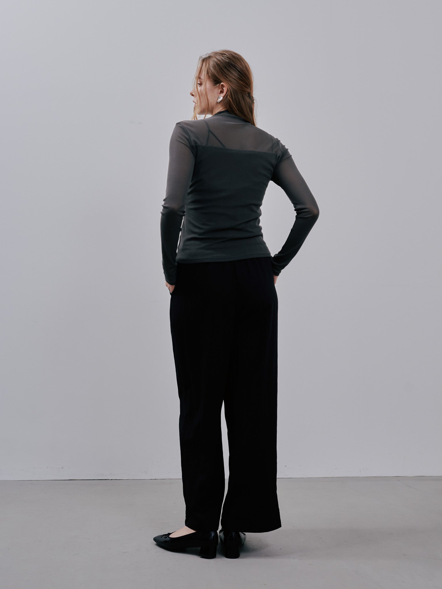 Sheer Tops [603369] khaki(35)
