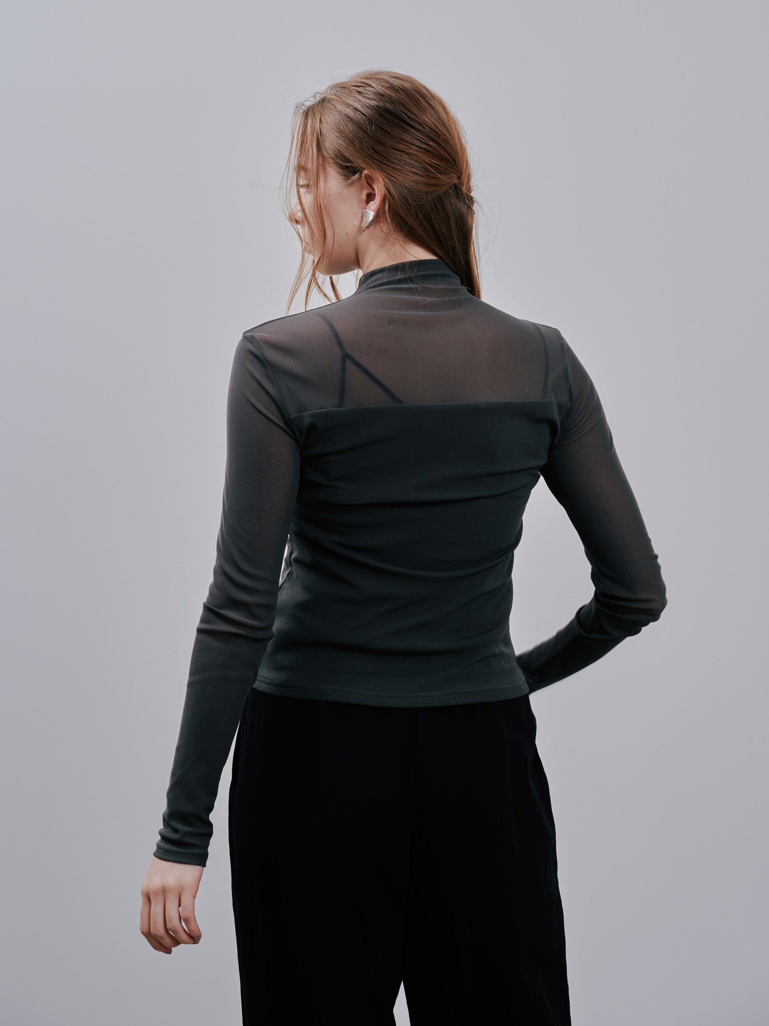 Sheer Tops [603369] khaki(35)