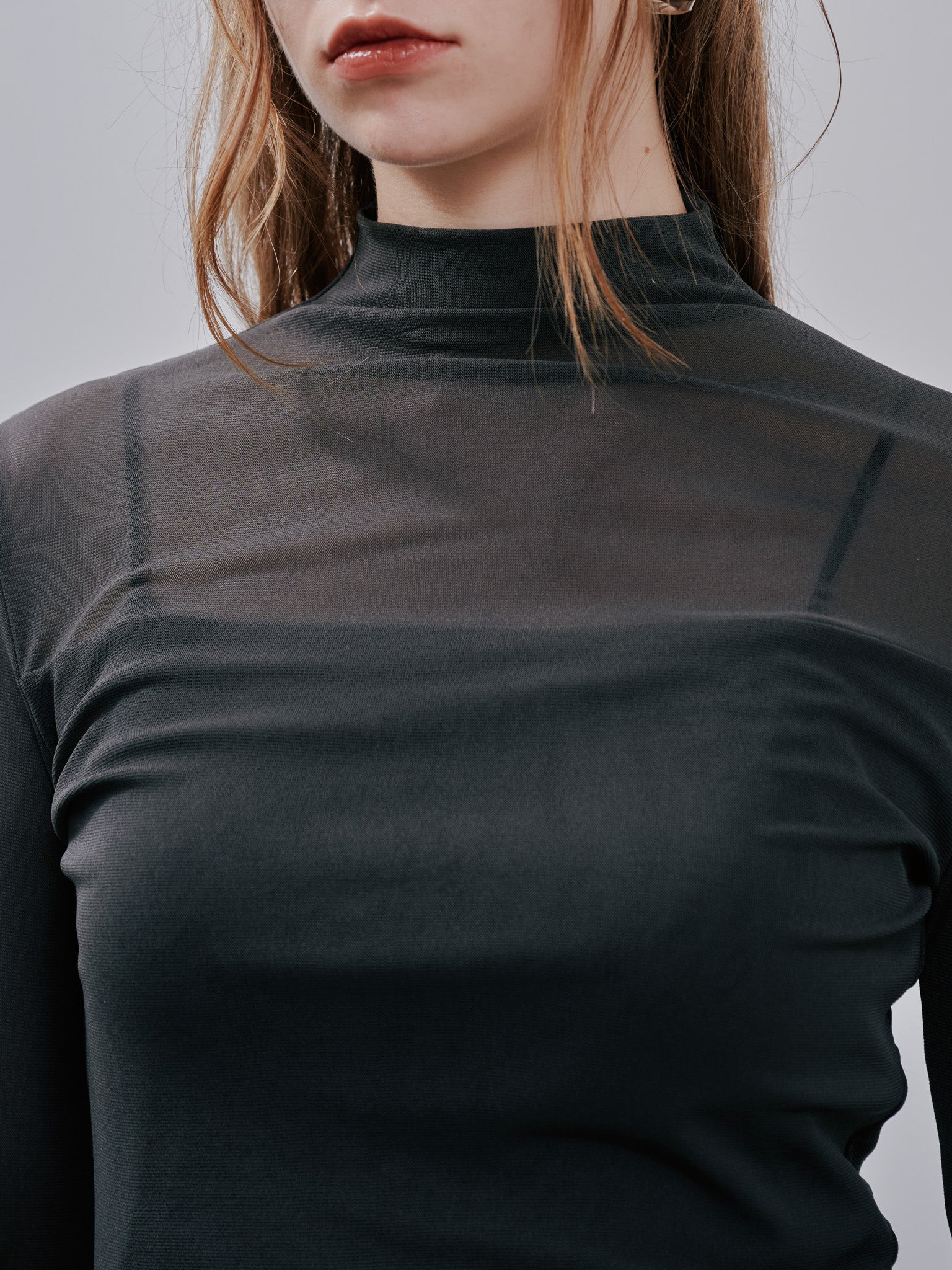 Sheer Tops [603369] khaki(35)