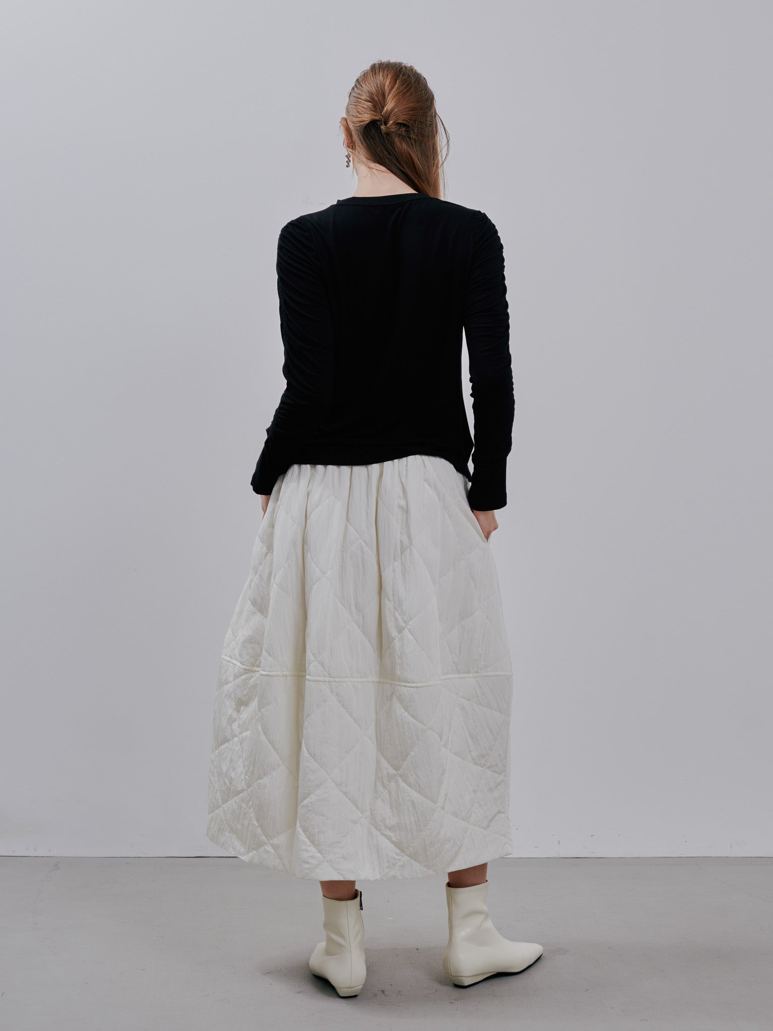 Gather Sleeve Tops [603343] black(99)