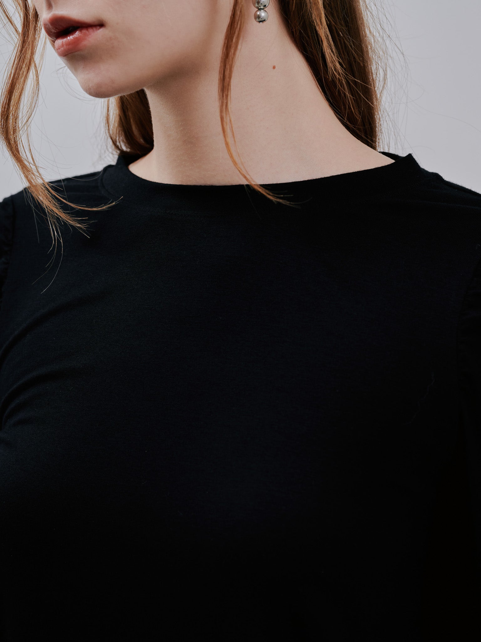 Gather Sleeve Tops [603343] black(99)