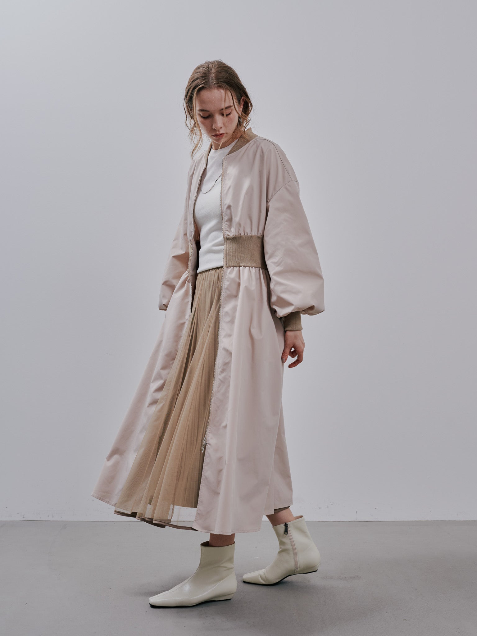 Waist Rib Long Coat[603363]beige(05)