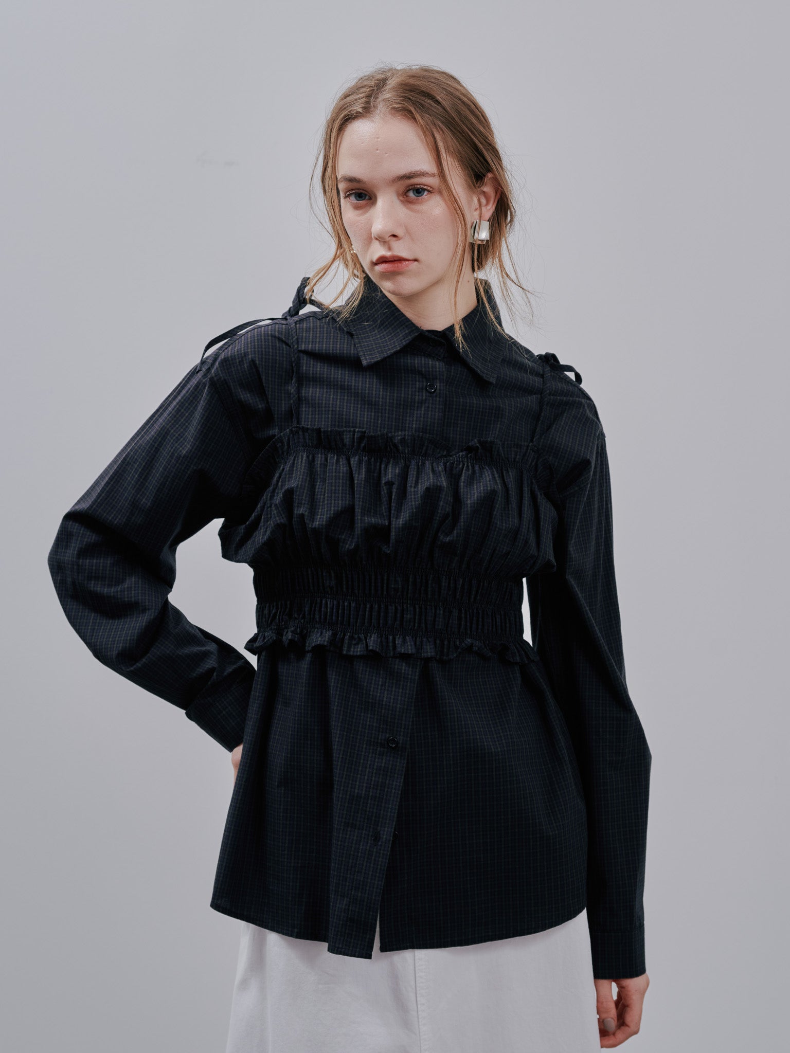 Layered Bustier Shirt Set[603374]black(99)