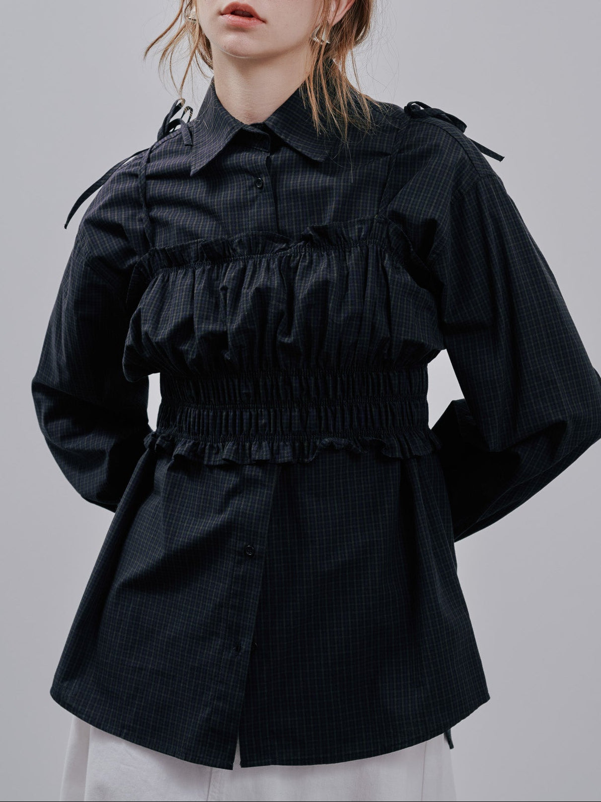 Layered Bustier Shirt Set[603374]black(99)