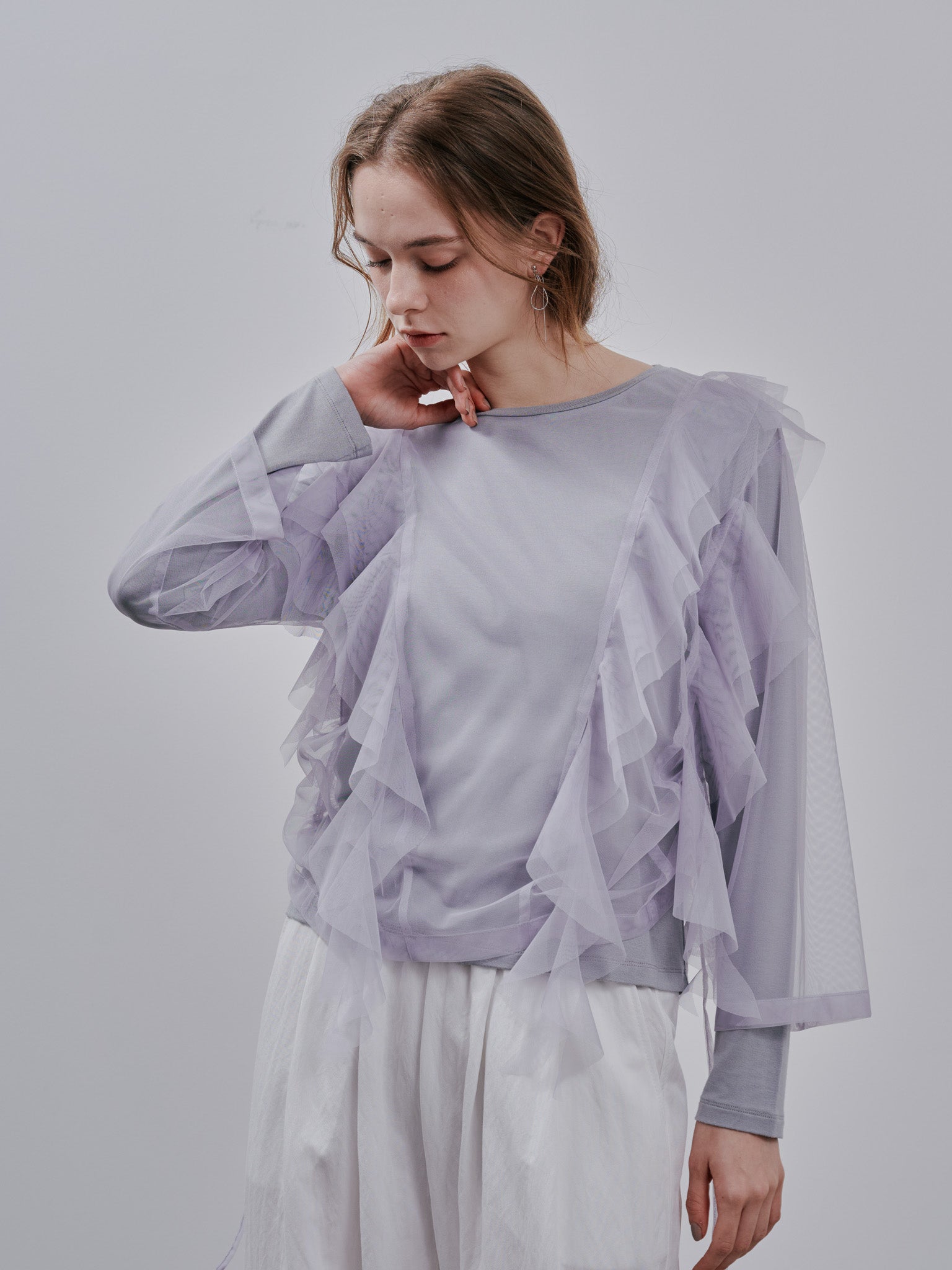 Tulle Tops [603344] gray(79)
