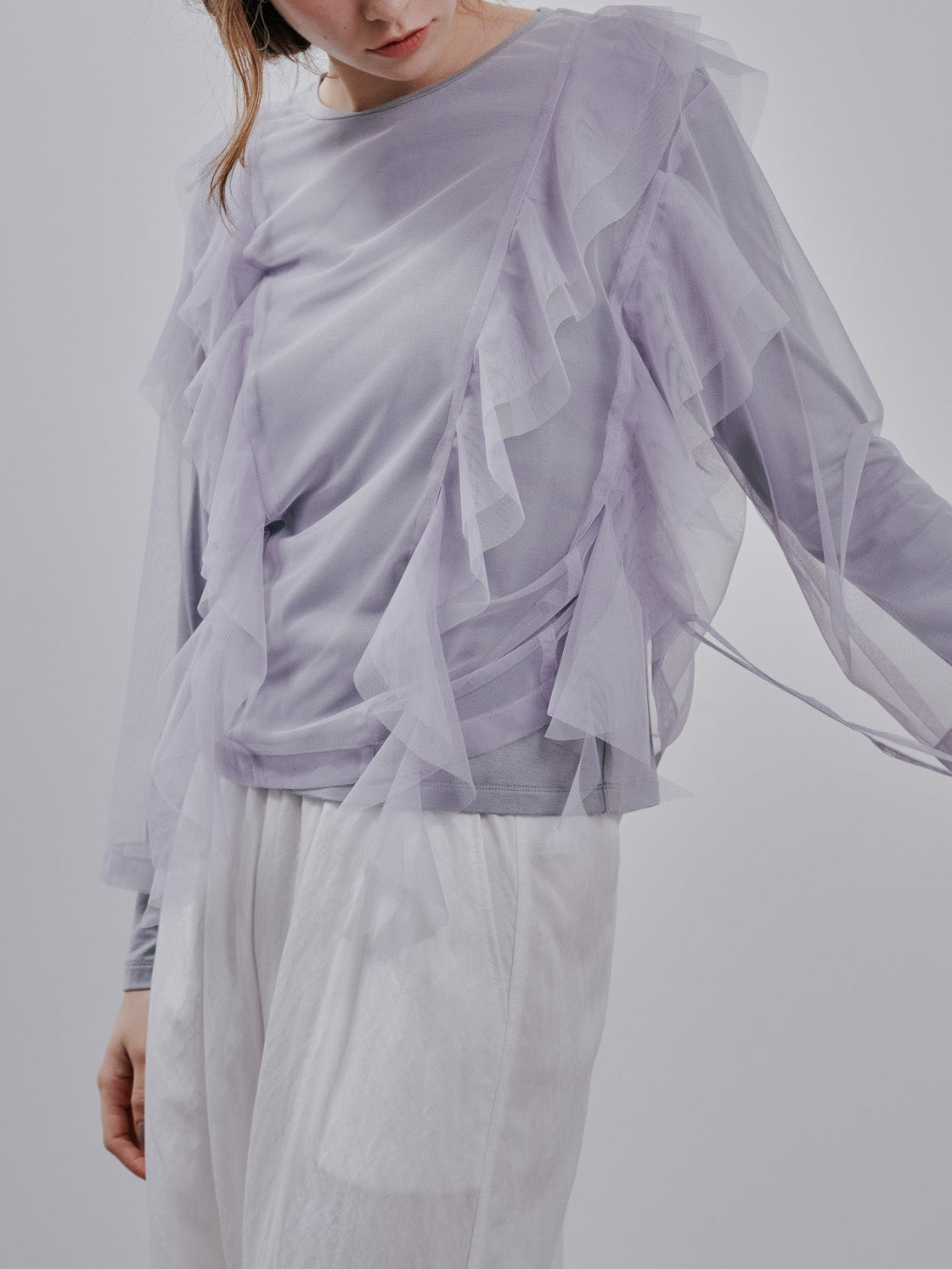 Tulle Tops [603344] gray(79)