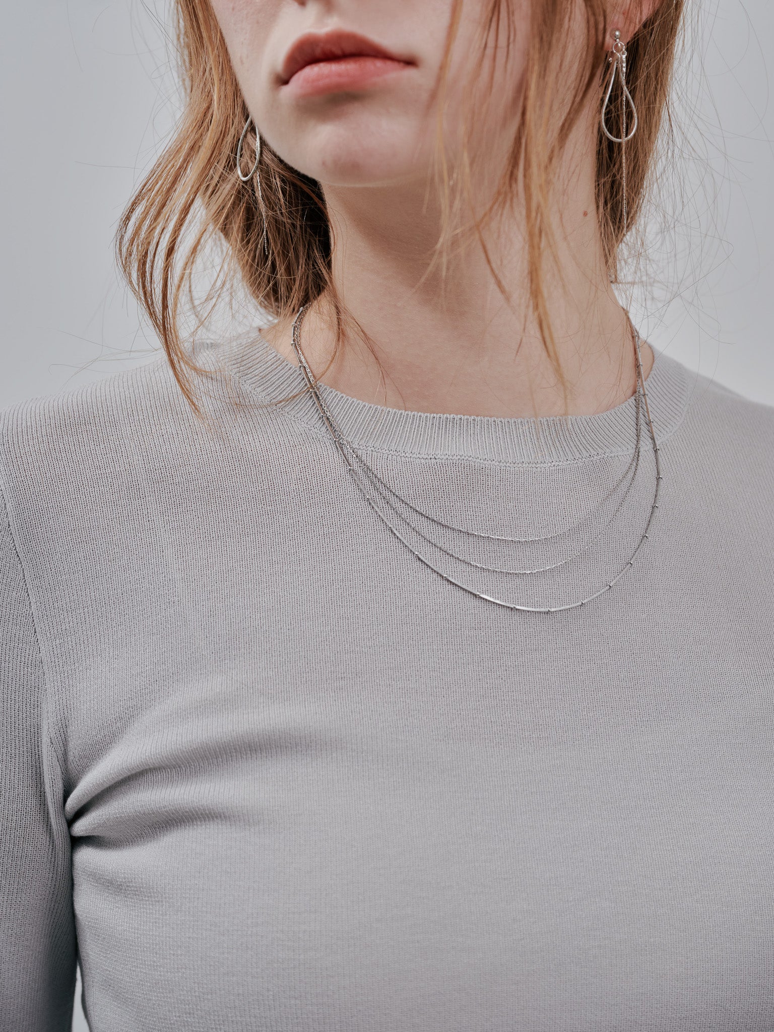 Balloon Sleeve Tops[603365]light grey(70)