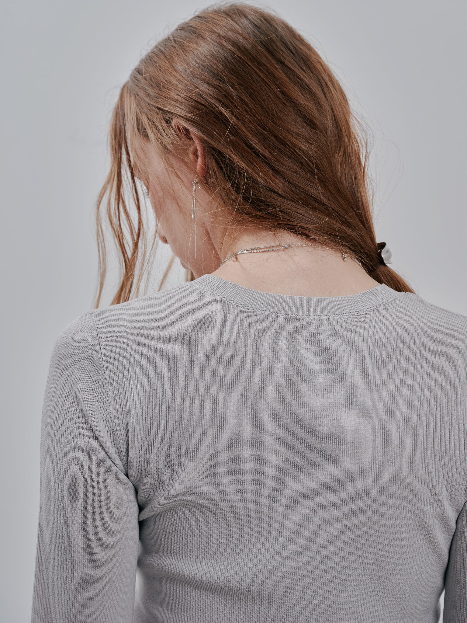 Balloon Sleeve Tops[603365]light grey(70)