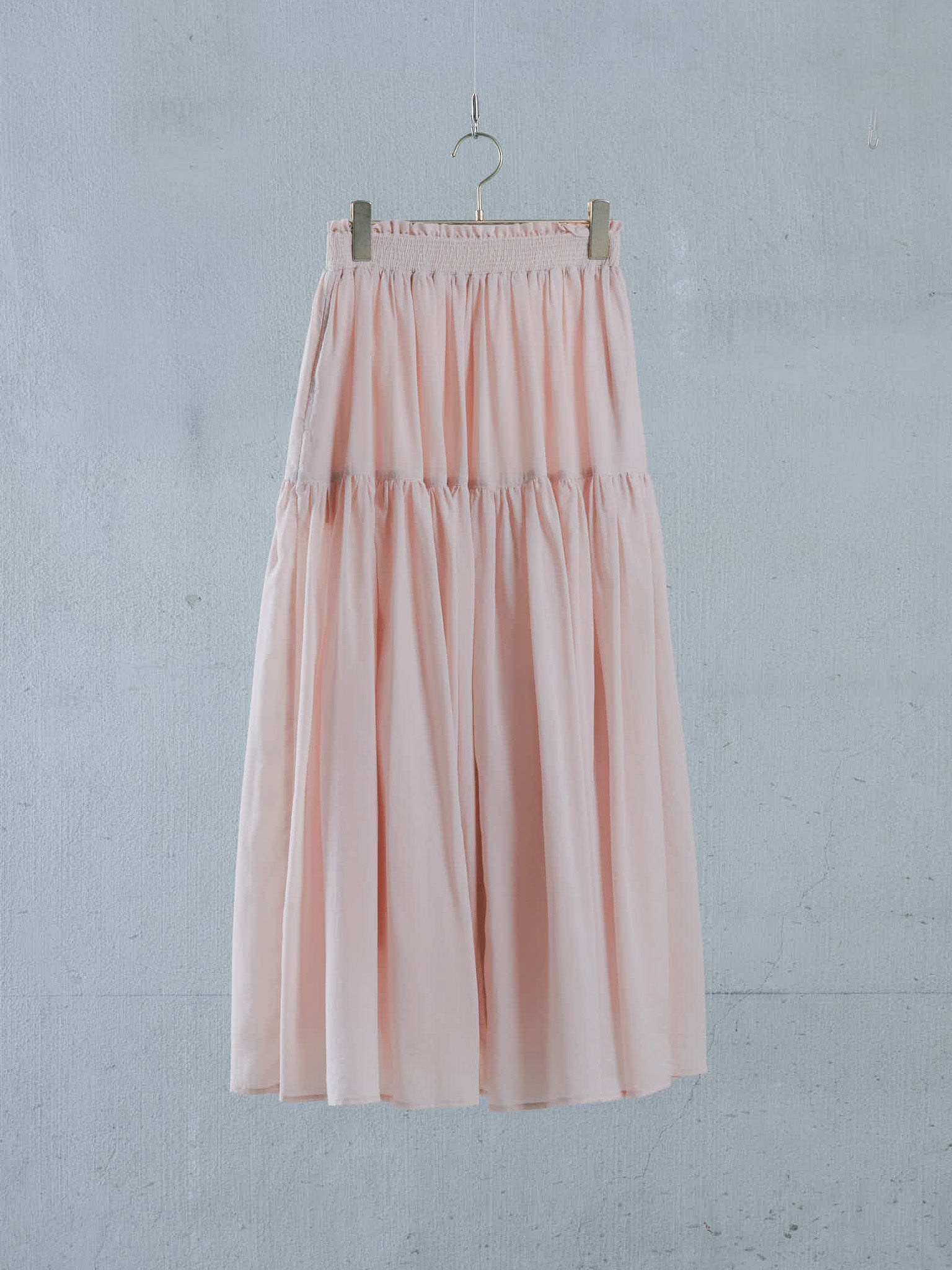 Gather Tiered Skirt [603398] pink beige(08)