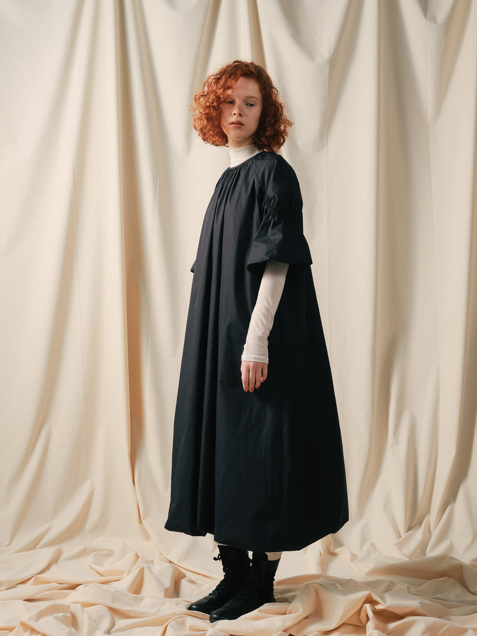 Balloon Silhouette Dress [603396]black(99)