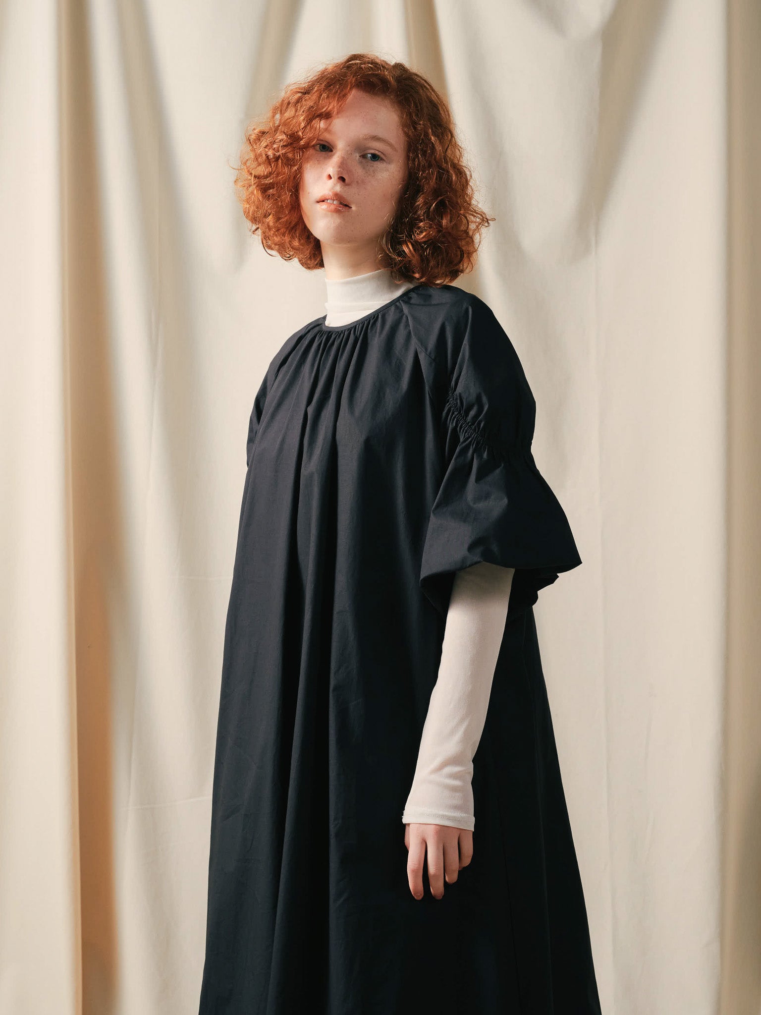 Balloon Silhouette Dress [603396]black(99)