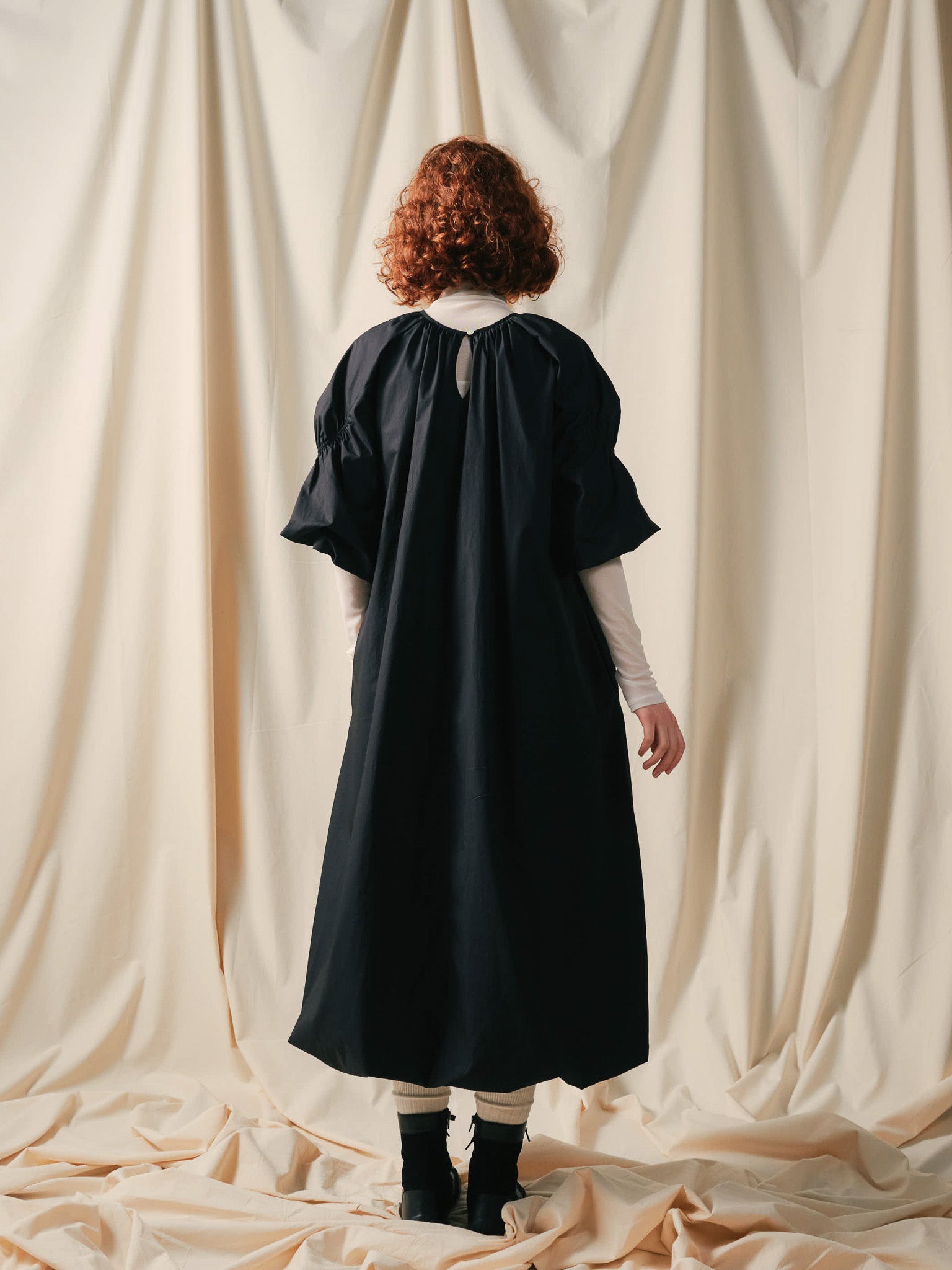 Balloon Silhouette Dress [603396]black(99)