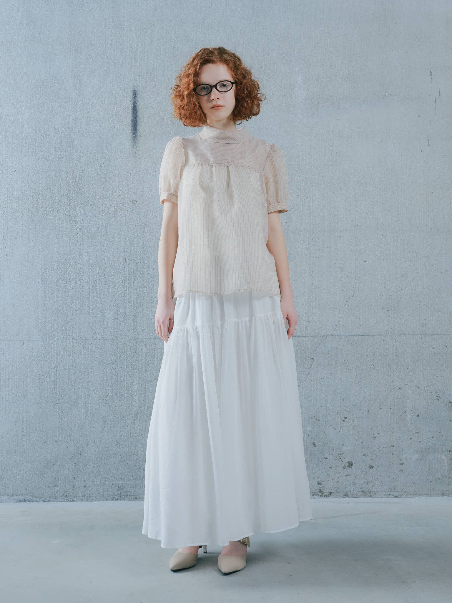 Gather Tiered Skirt [603398] off(01)