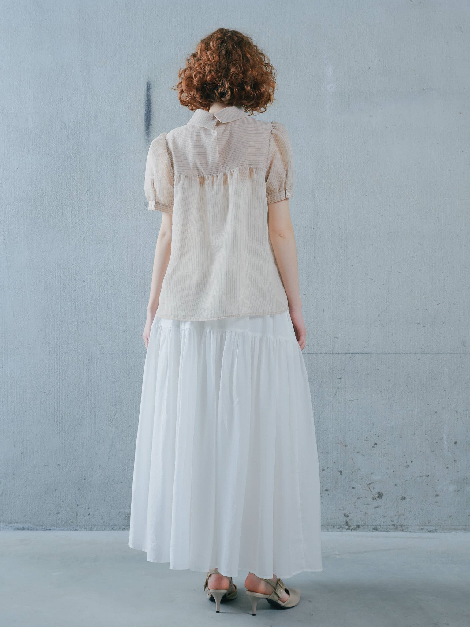 Gather Tiered Skirt [603398] off(01)