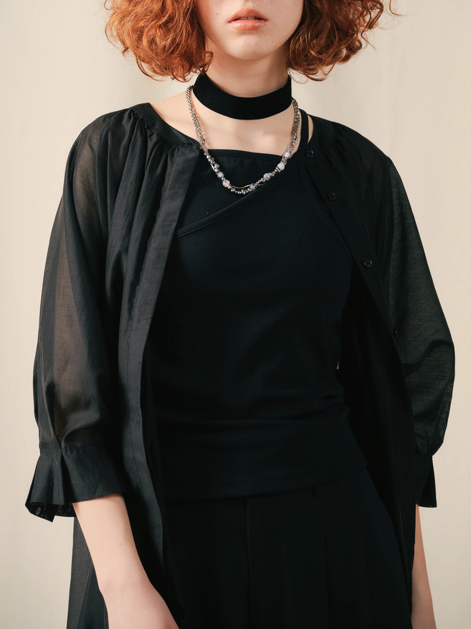 Sleeve Tuck Dress [603397] black(99)