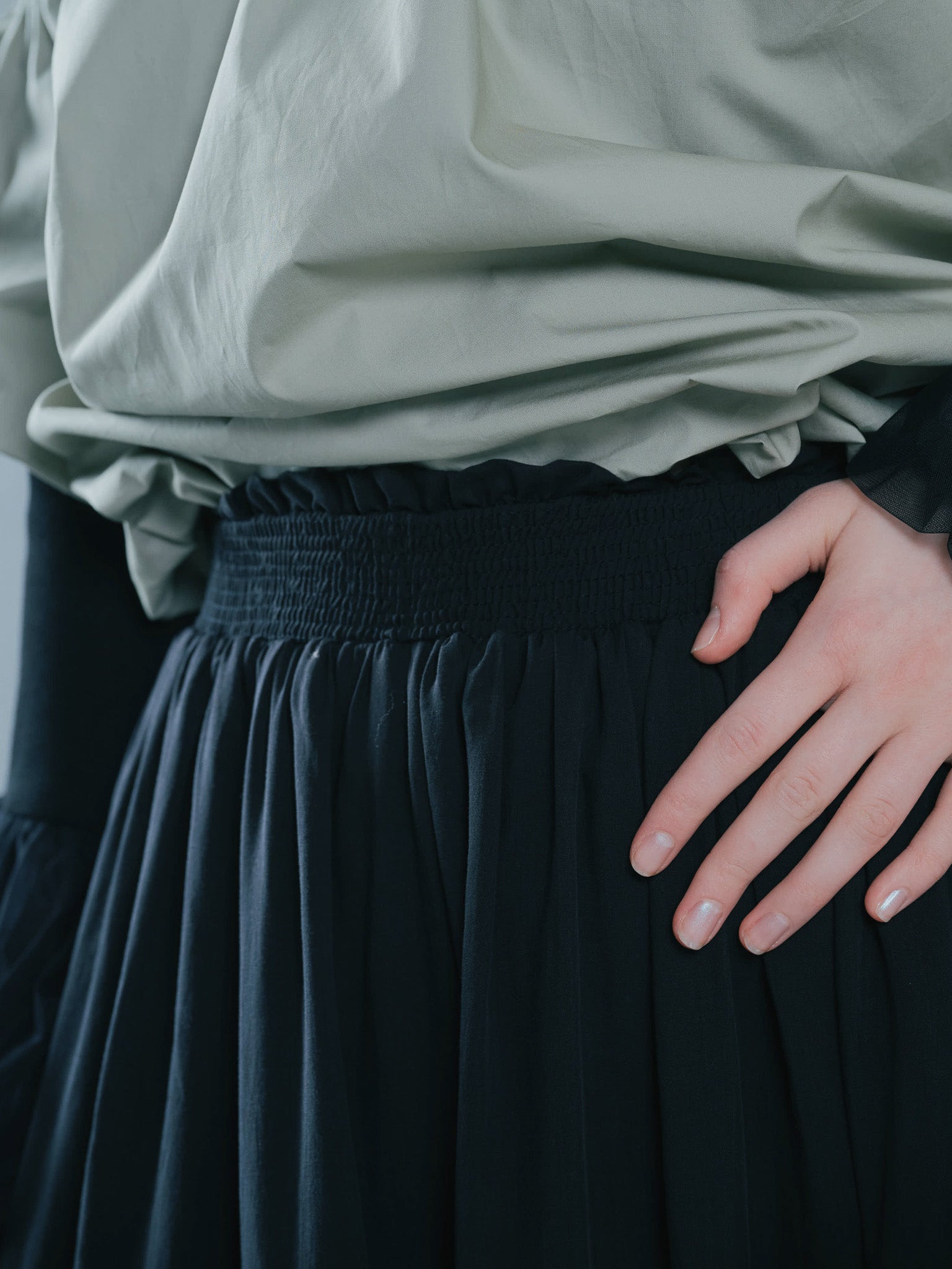 Gather Tiered Skirt [603398] black(99)