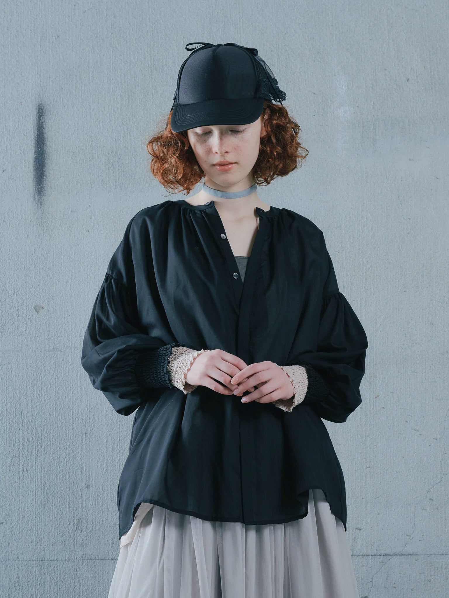 2way Sheer Blouse [603391] black(99)