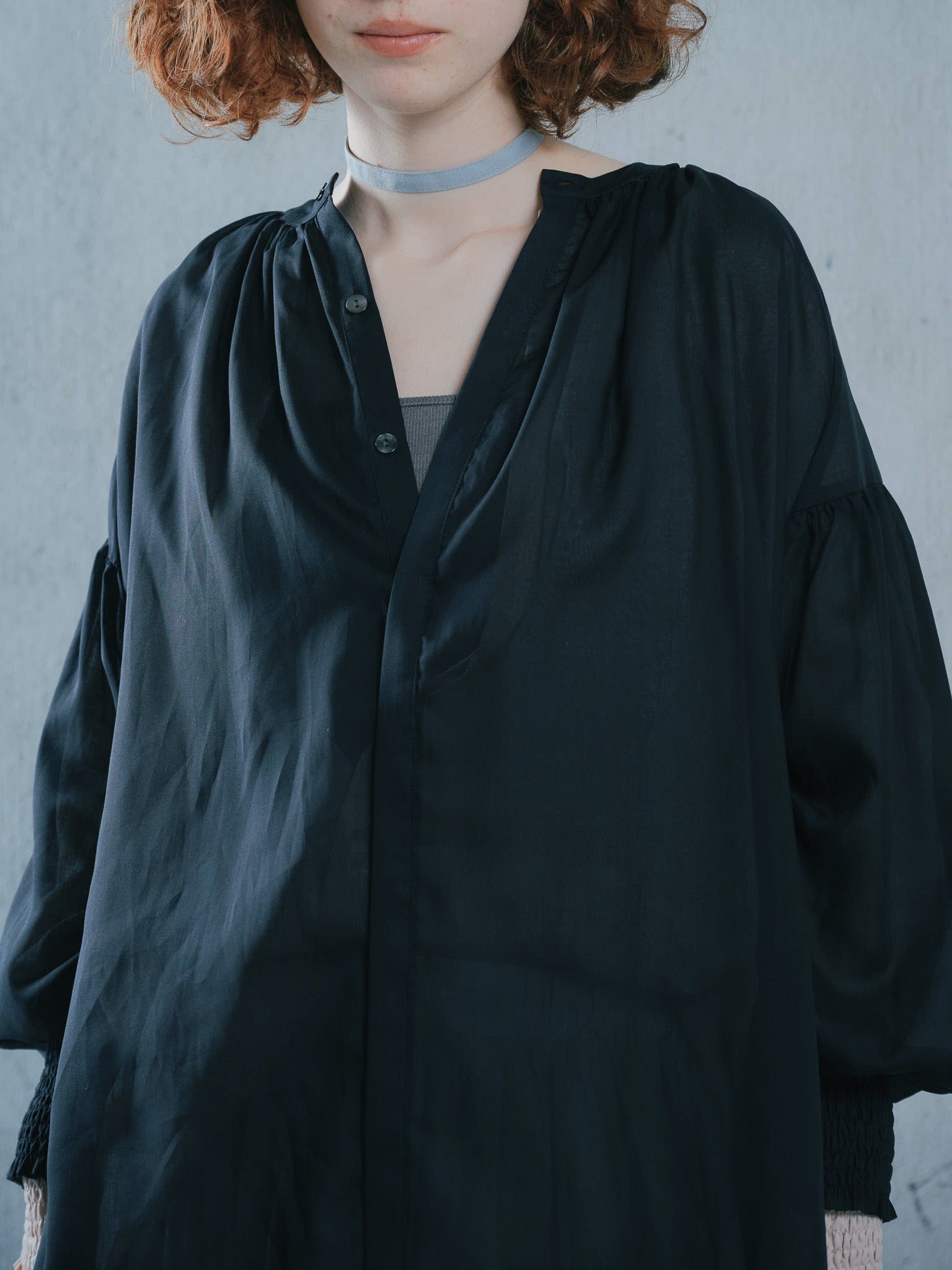 2way Sheer Blouse [603391] black(99)
