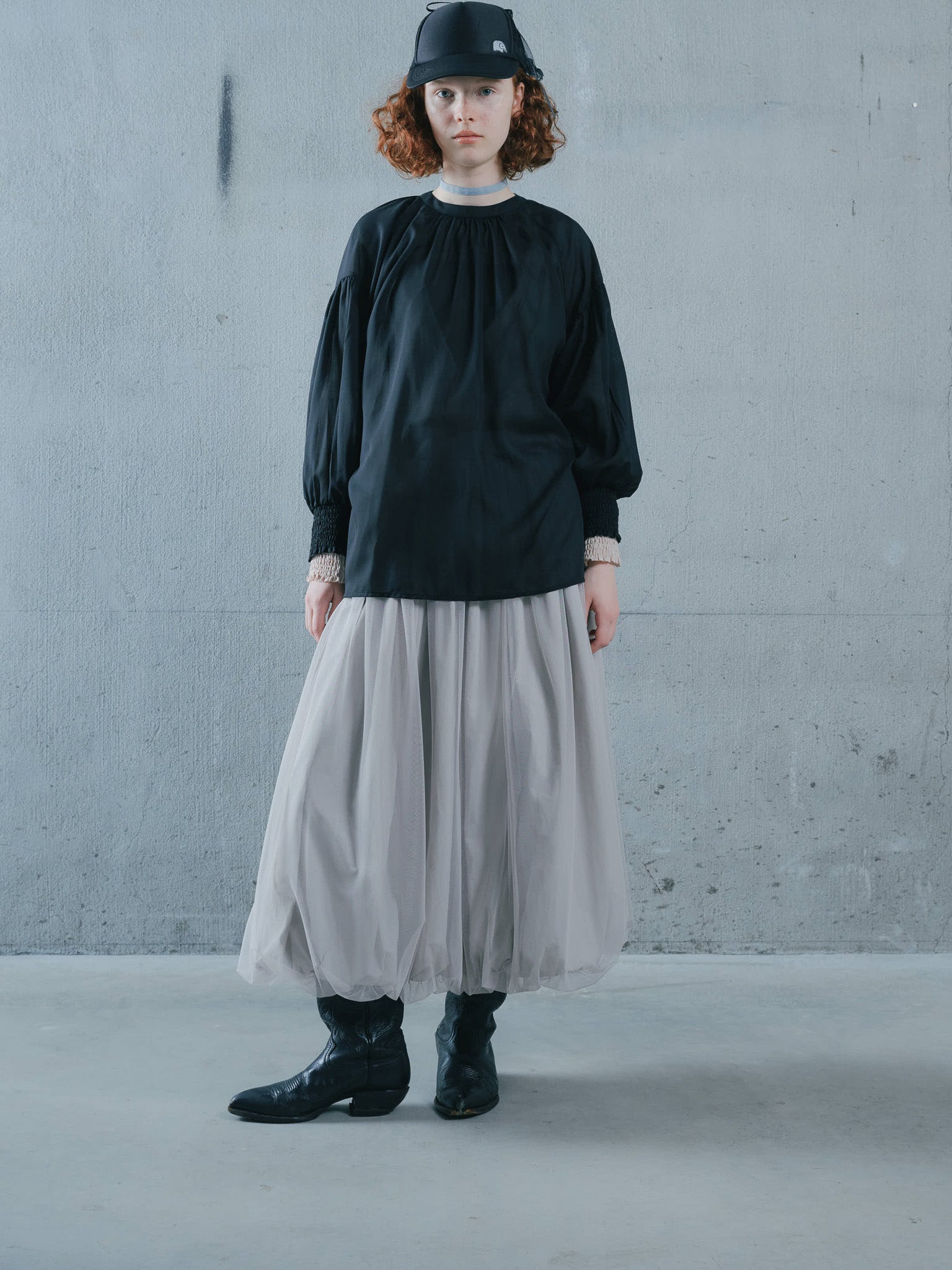 2way Sheer Blouse [603391] black(99)