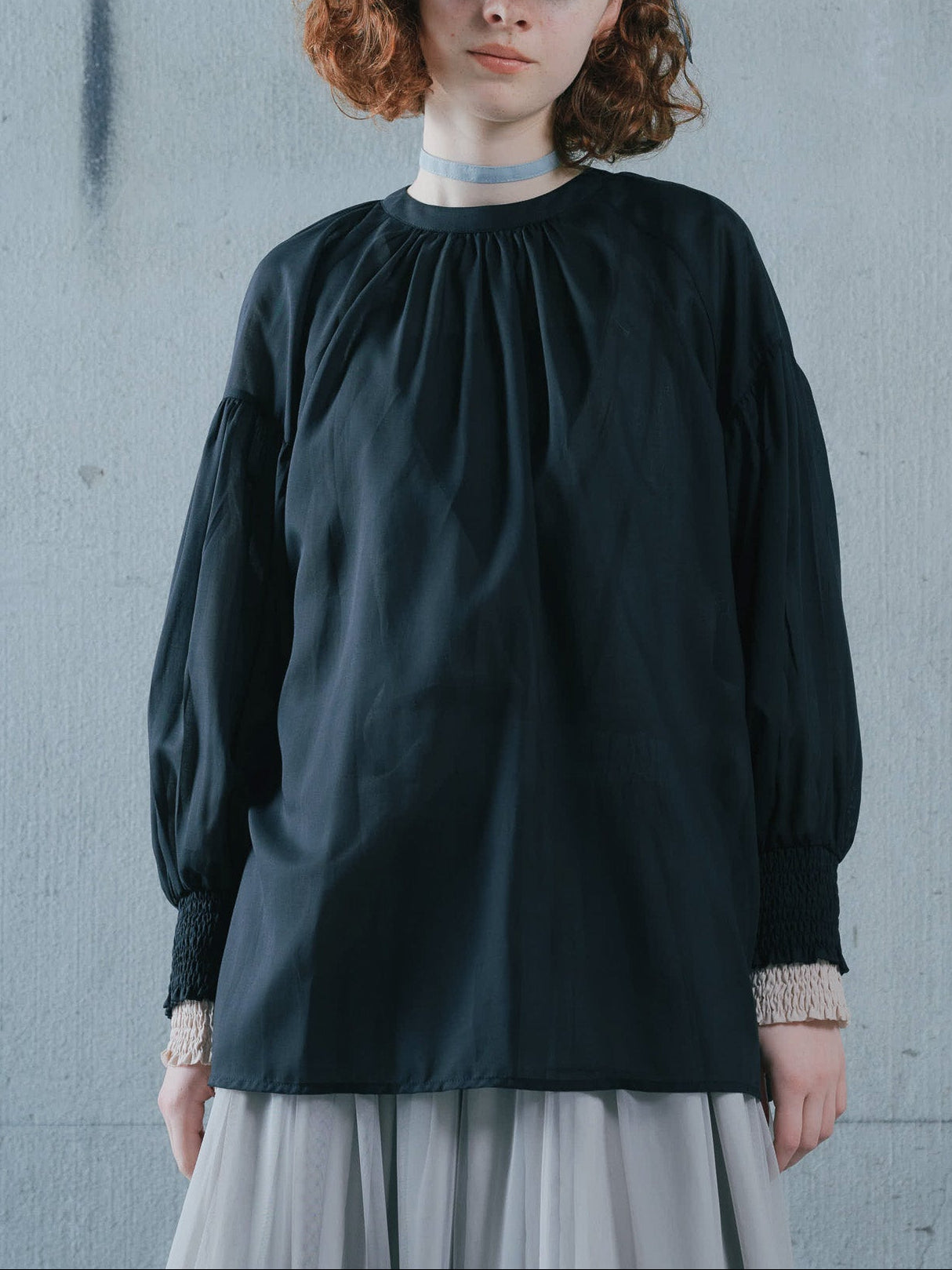 2way Sheer Blouse [603391] black(99)