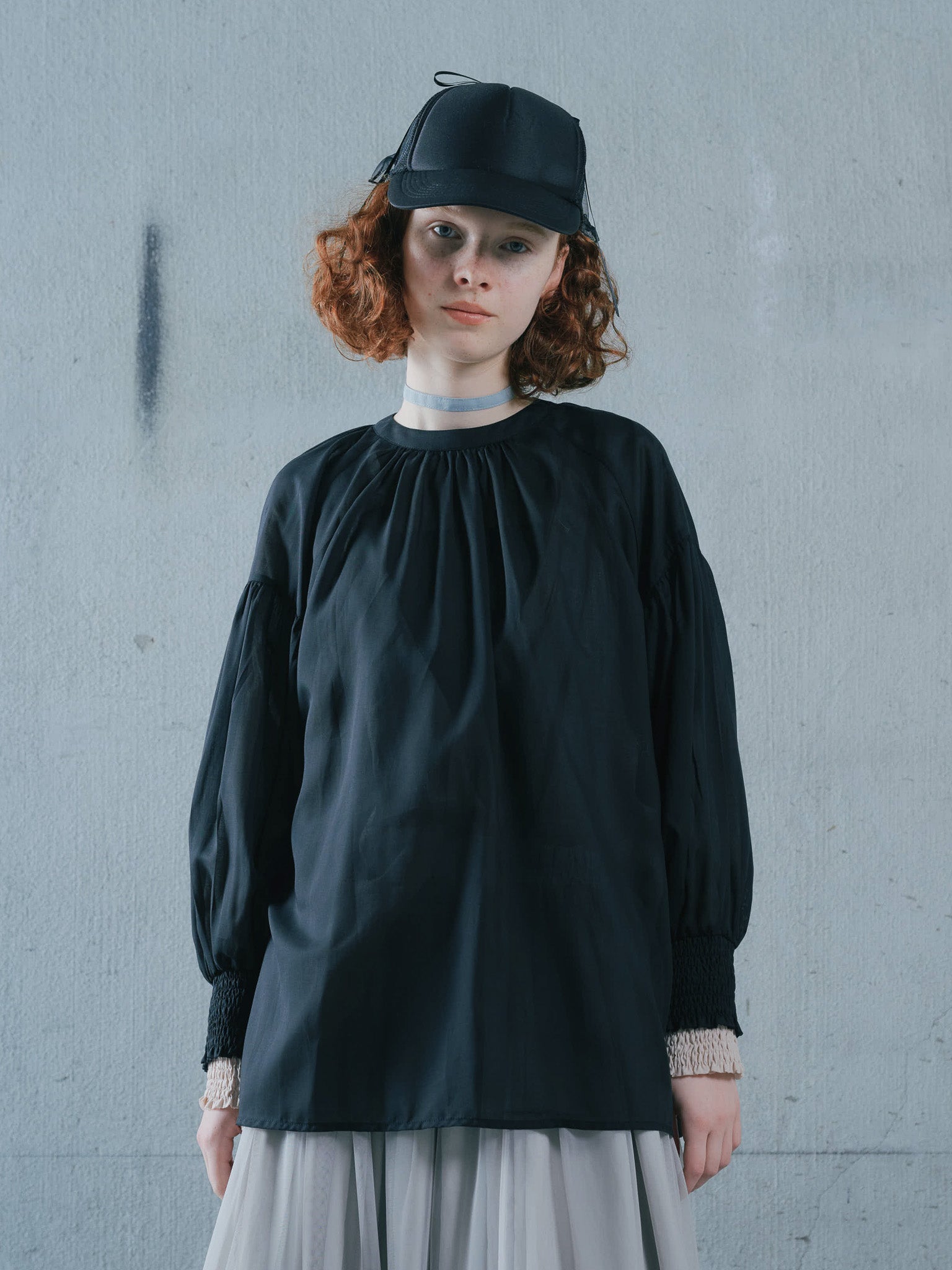 2way Sheer Blouse [603391] black(99)