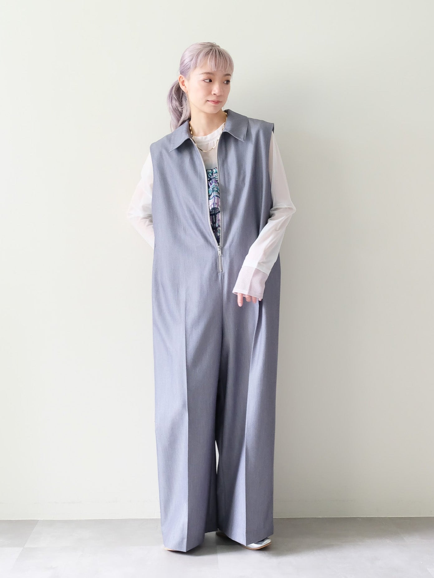 【予約商品】スリーブメッシュ配色ステッチシアートップス [601352] off