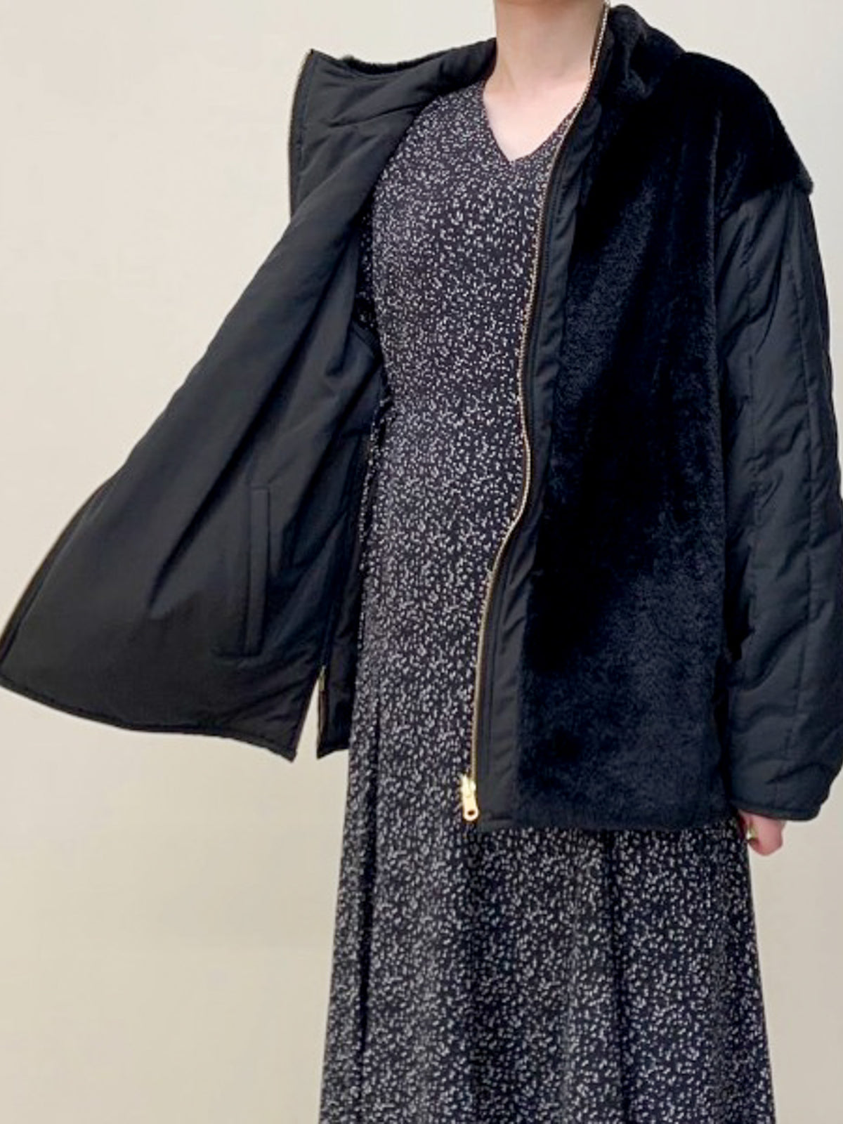 Reversible Boa & Quilted Coat (448)