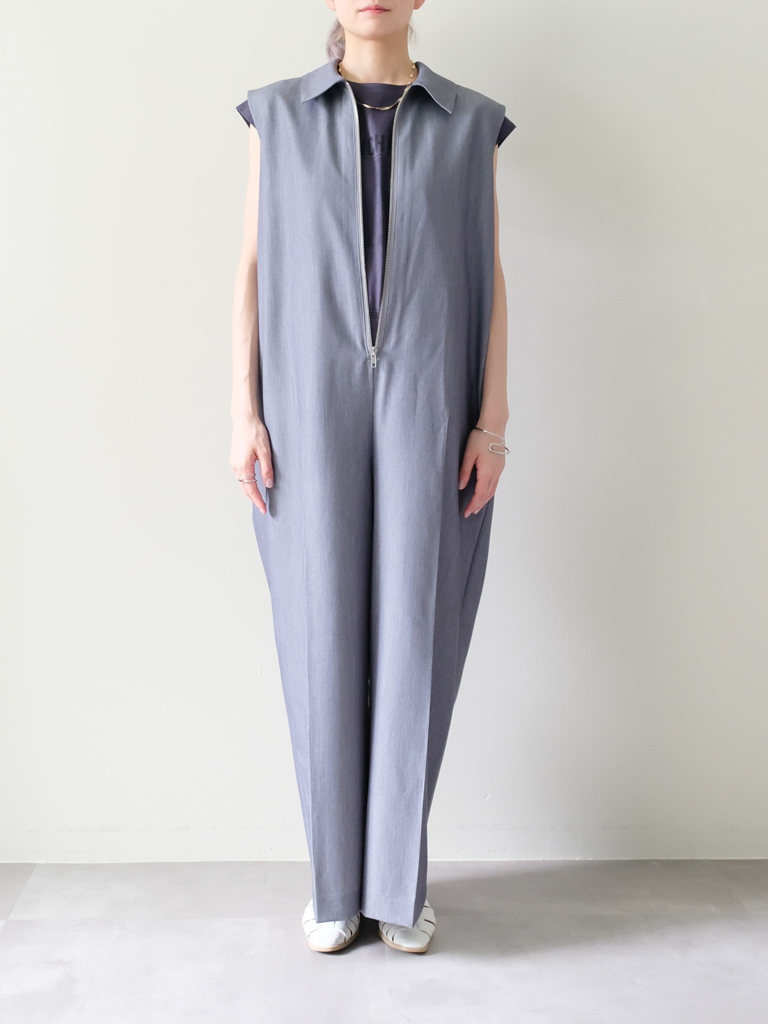 Front Zip All-in-one(フロントジップオールインワン)[601536]gray