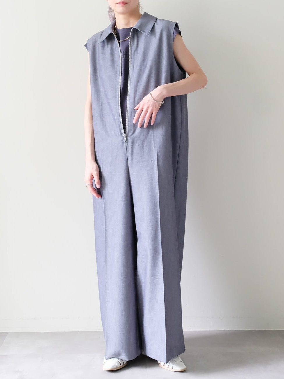 Front Zip All-in-one(フロントジップオールインワン)[601536]gray