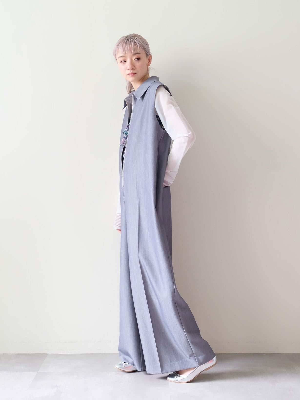 Front Zip All-in-one(フロントジップオールインワン)[601536]gray