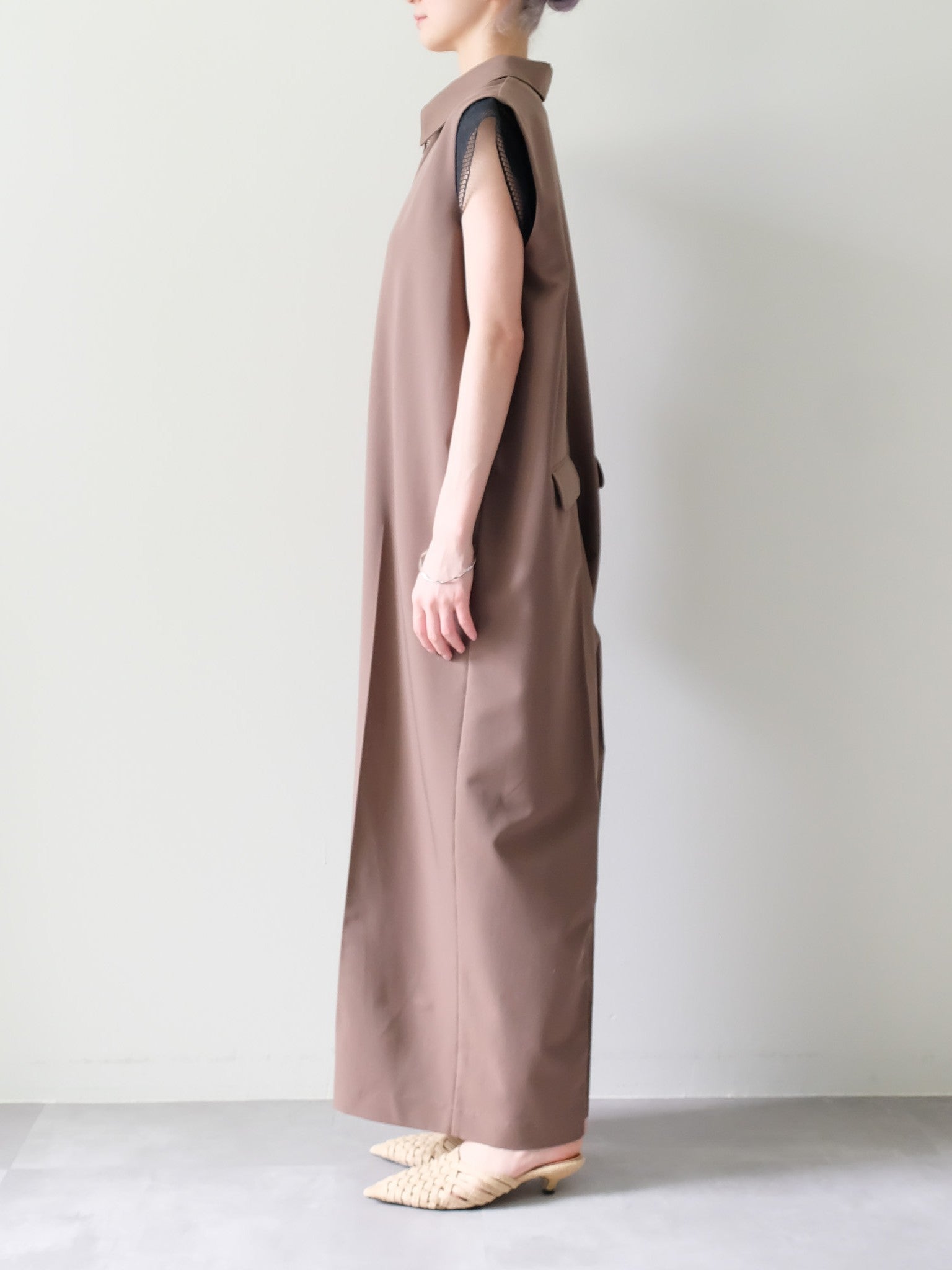 Front Zip All-in-one(フロントジップオールインワン)[601536]brown