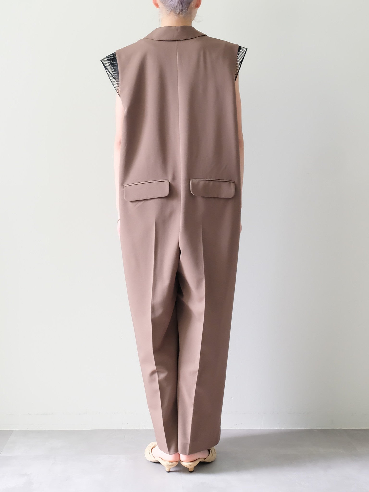 Front Zip All-in-one(フロントジップオールインワン)[601536]brown