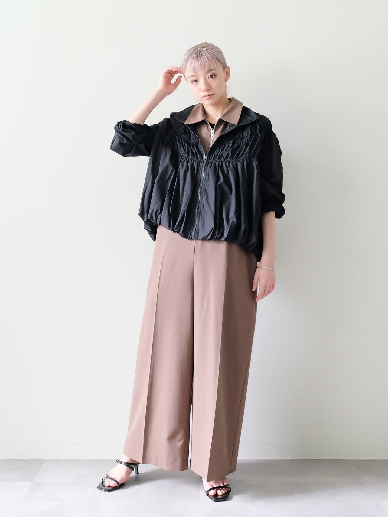 Front Zip All-in-one(フロントジップオールインワン)[601536]brown