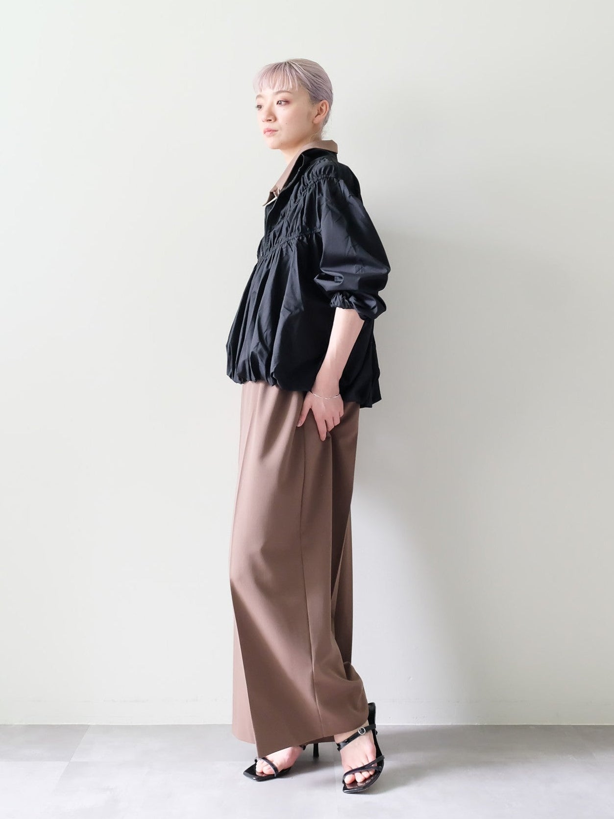 Front Zip All-in-one(フロントジップオールインワン)[601536]brown