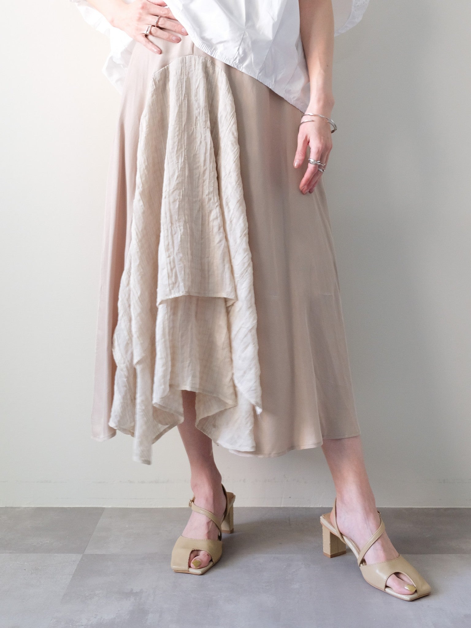 Asymmetry Design Skirt(アシメデザインスカート)[601571]beige