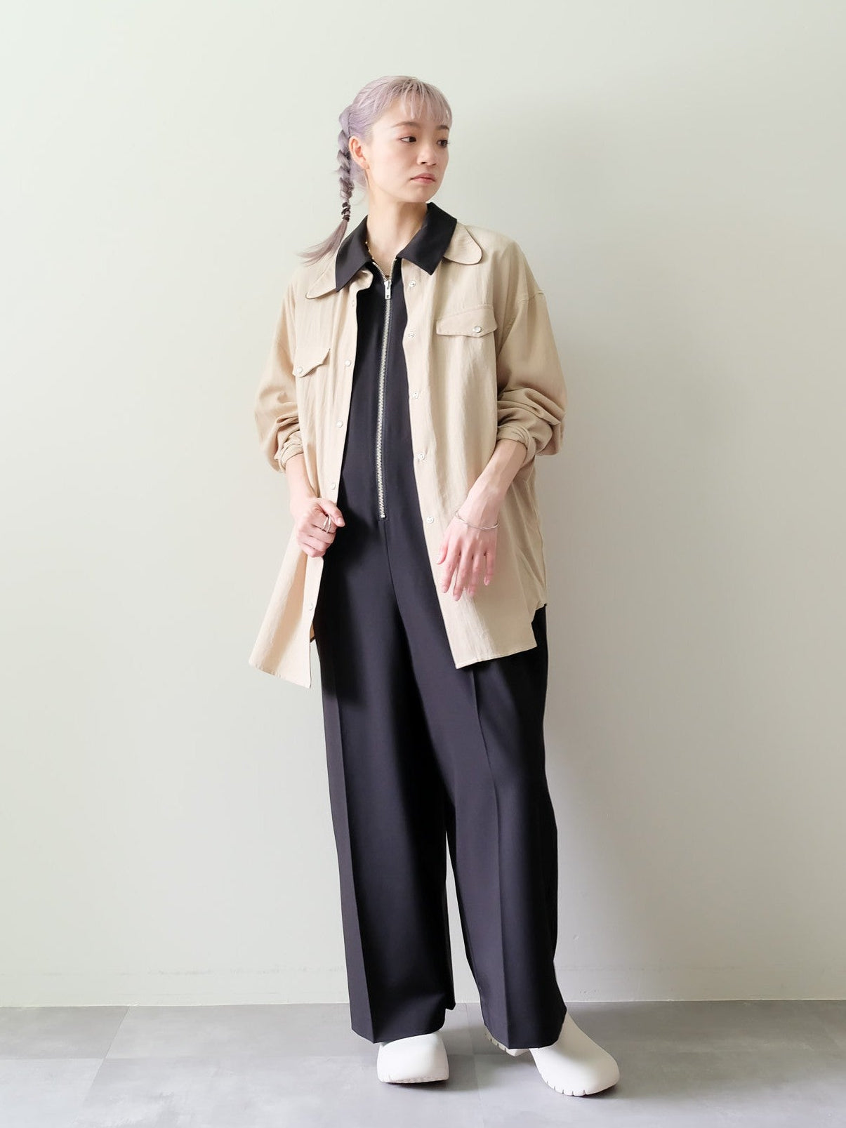 Front Zip All-in-one(フロントジップオールインワン)[601536]black