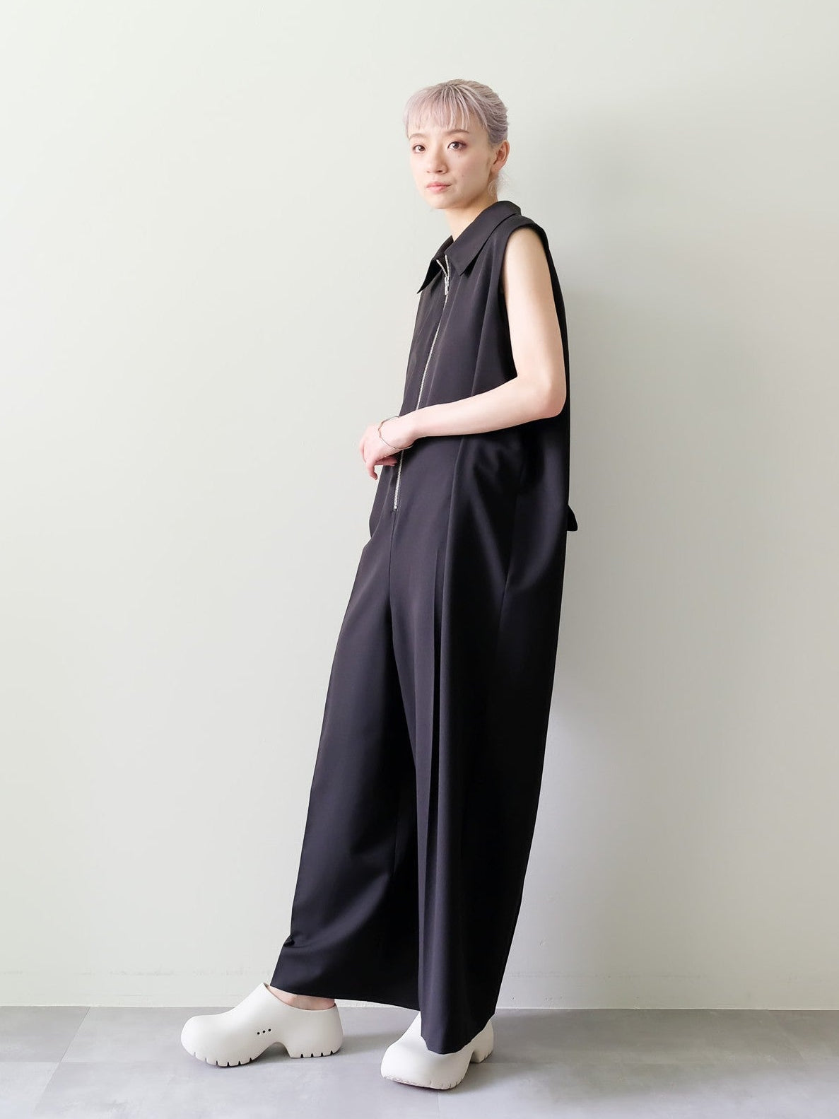 Front Zip All-in-one(フロントジップオールインワン)[601536]black