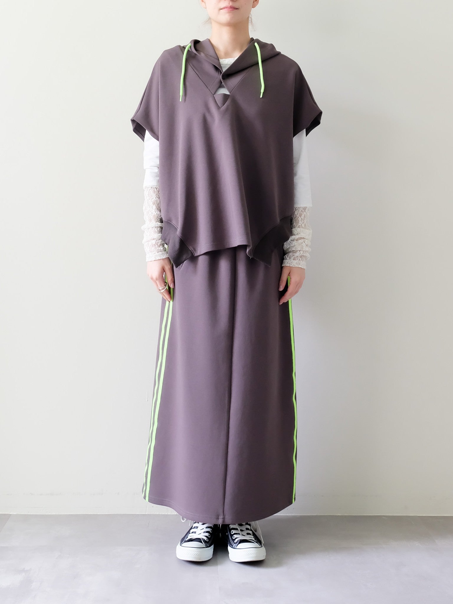 Sleeveless Hoodie Top(ノースリーブフーディー)[601572]charcoal