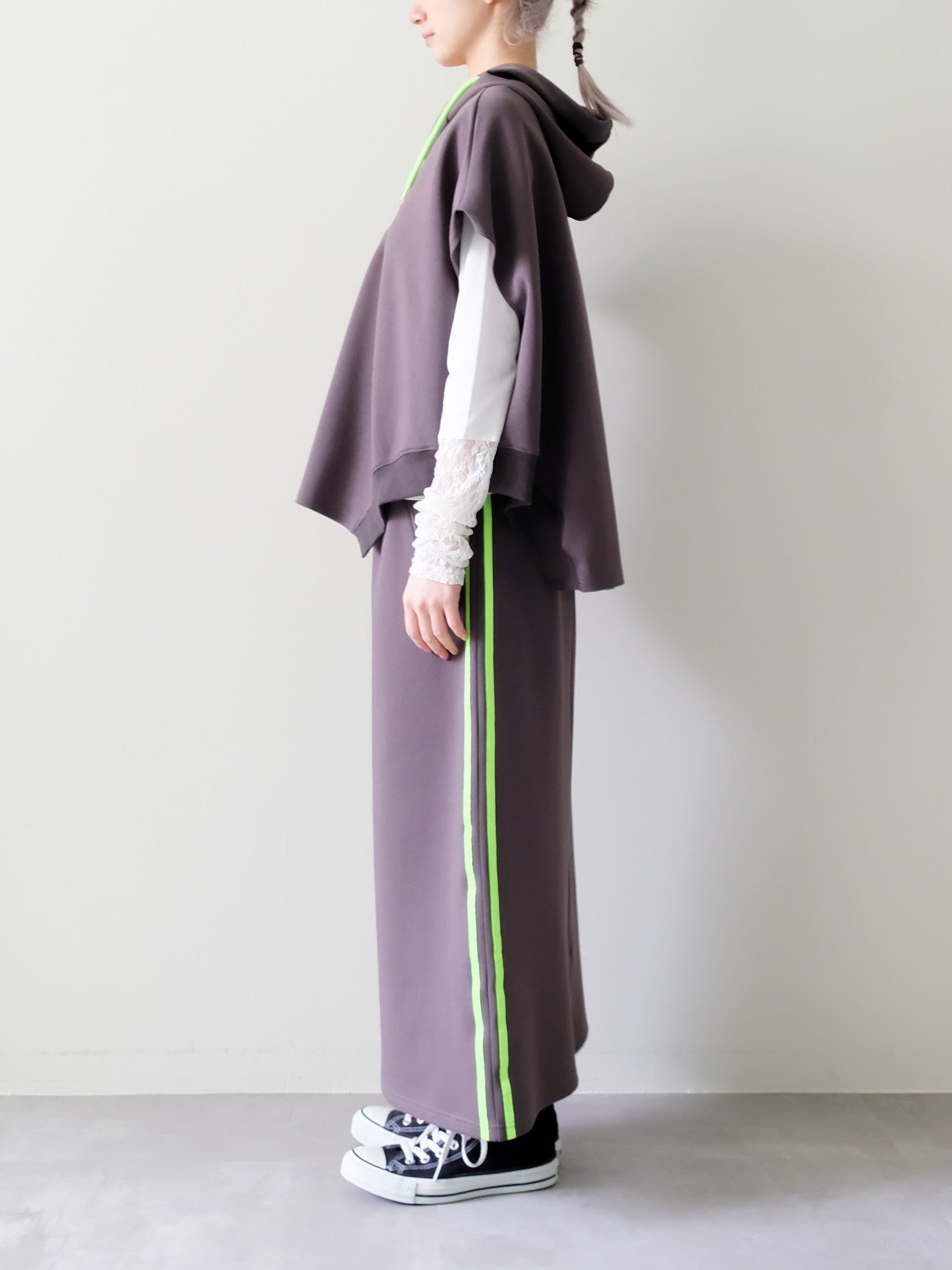 Sleeveless Hoodie Top(ノースリーブフーディー)[601572]charcoal