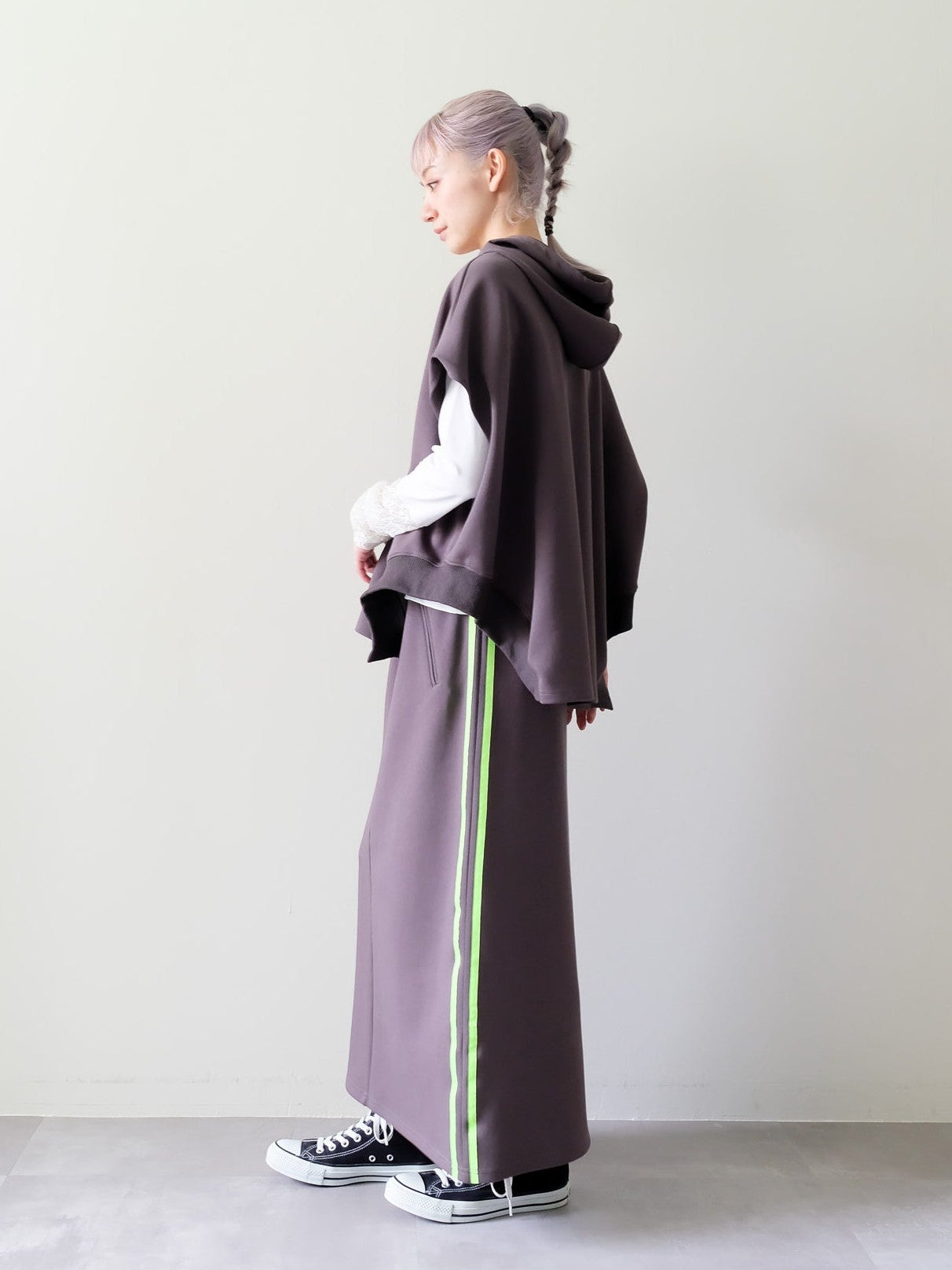 Sleeveless Hoodie Top(ノースリーブフーディー)[601572]charcoal