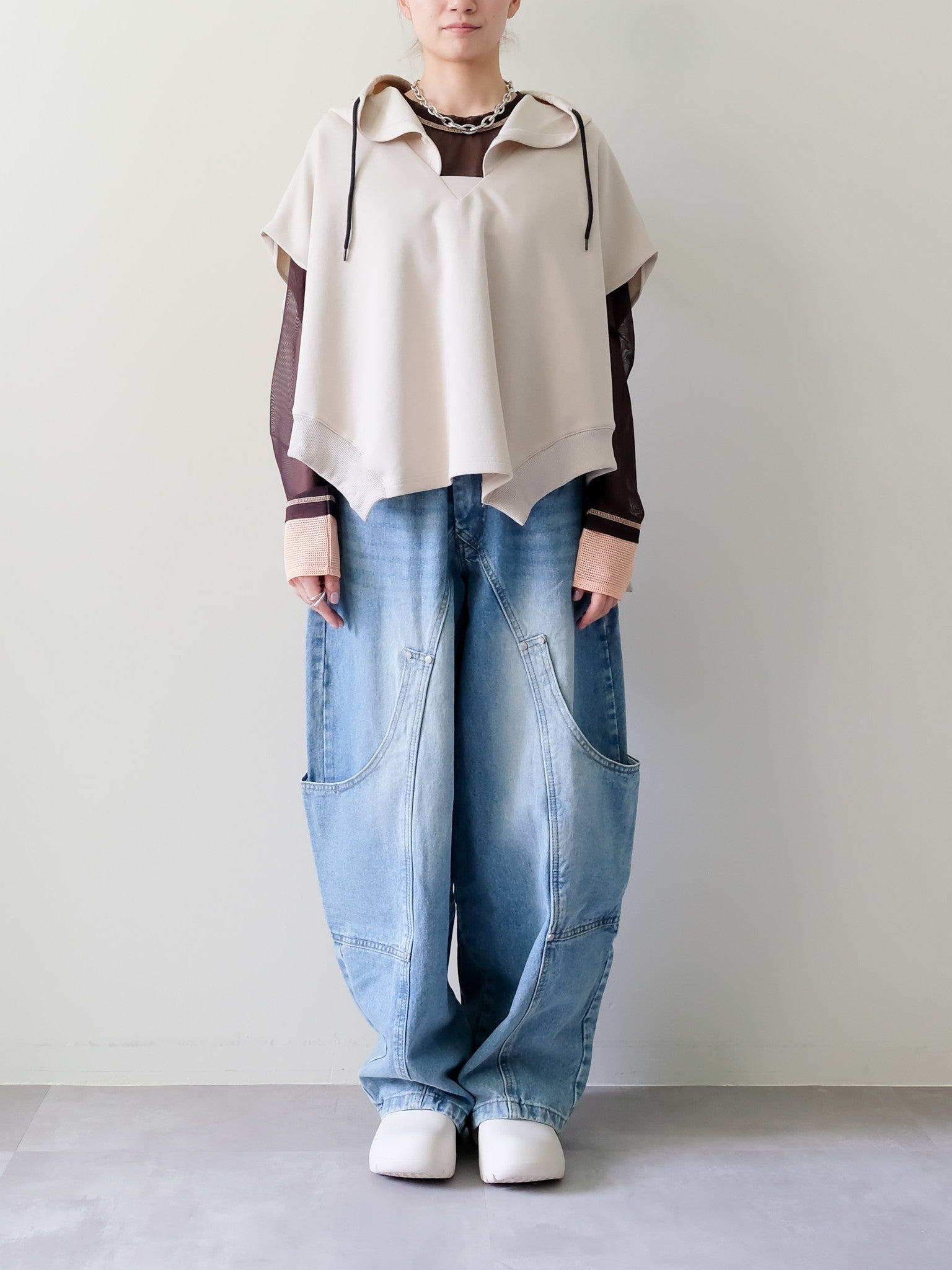 Sleeveless Hoodie Top(ノースリーブフーディー)[601572]light beige