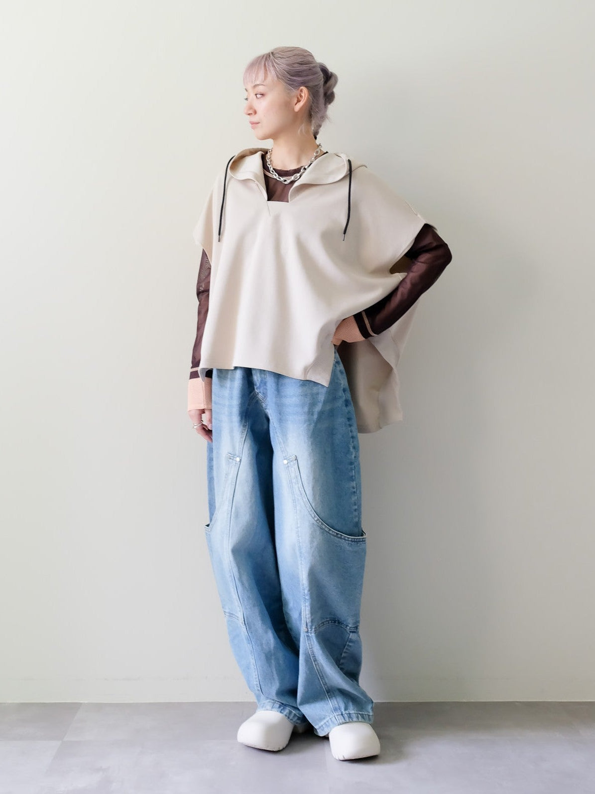 Sleeveless Hoodie Top(ノースリーブフーディー)[601572]light beige