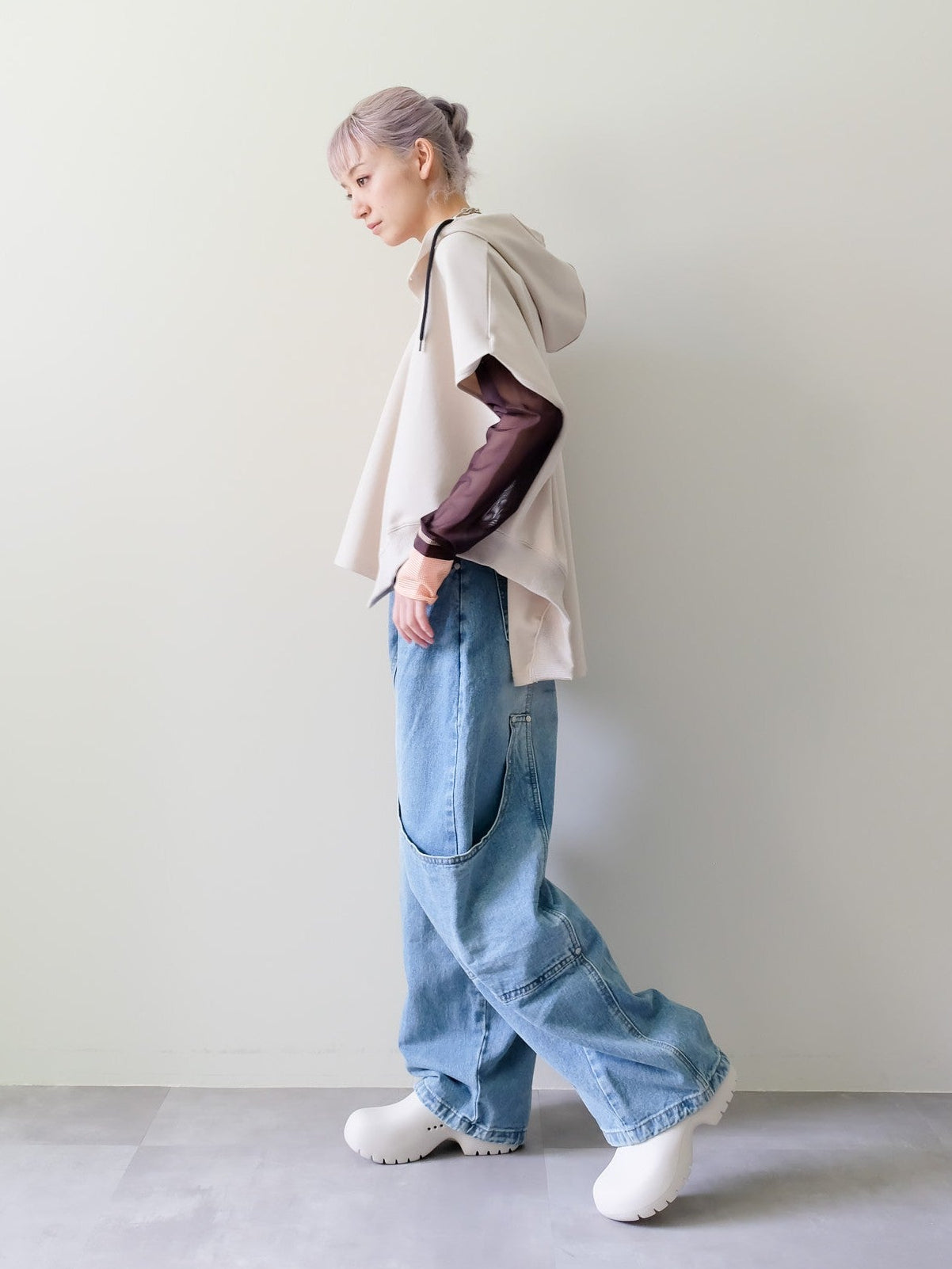 Sleeveless Hoodie Top(ノースリーブフーディー)[601572]light beige