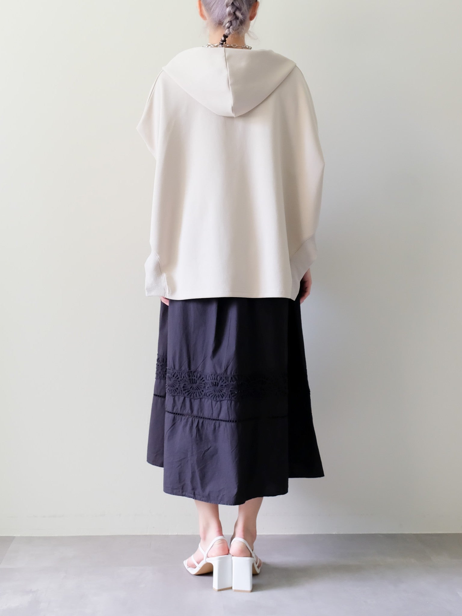 Lace Shirring Skirt(レースシャーリングスカート)[601554]black